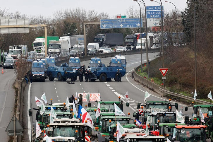 Protestas campesinas a nivel nacional en Francia