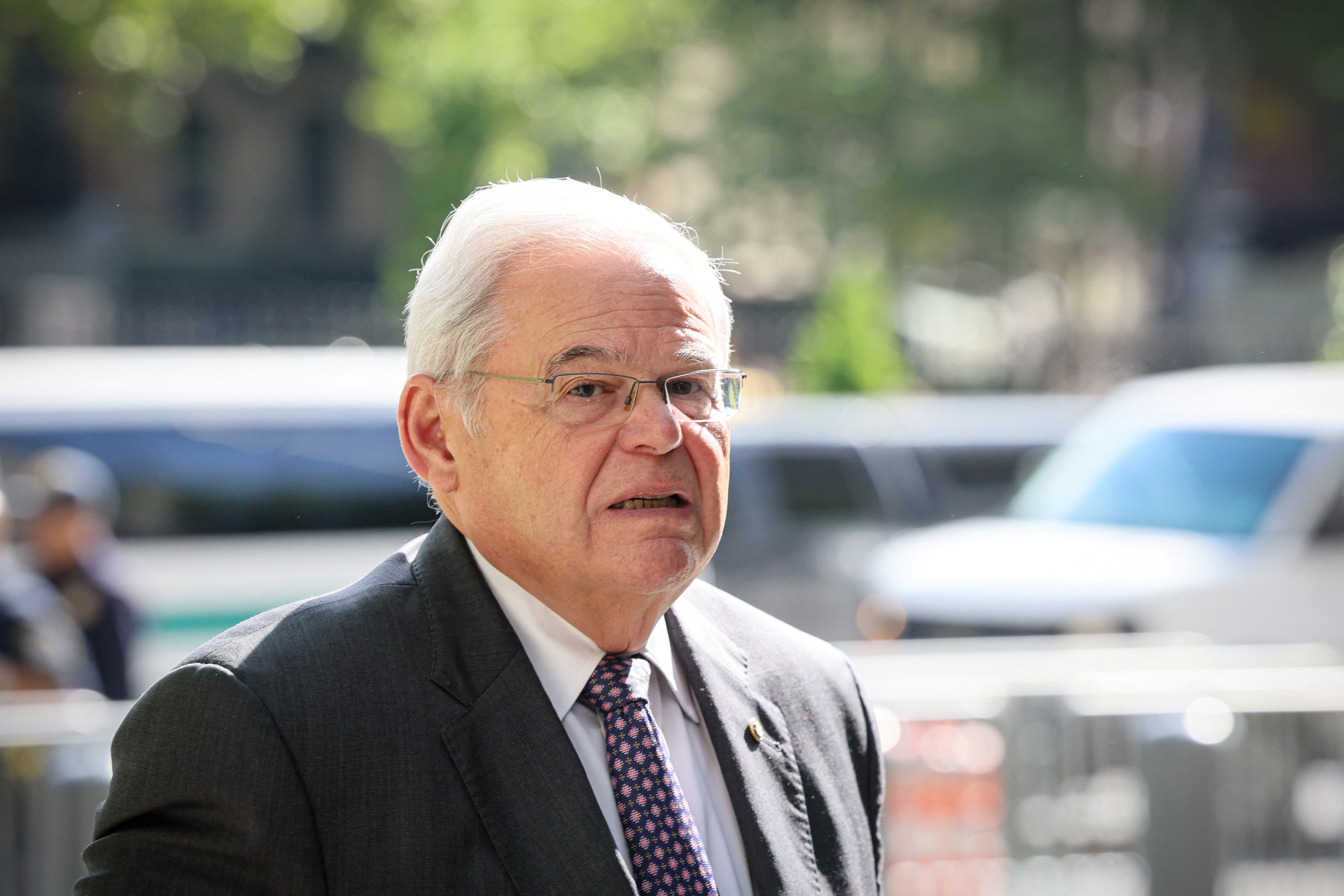 U.S. Senator Robert Menendez (D-NJ), arrives at Federal Court, for his bribery trial in New York