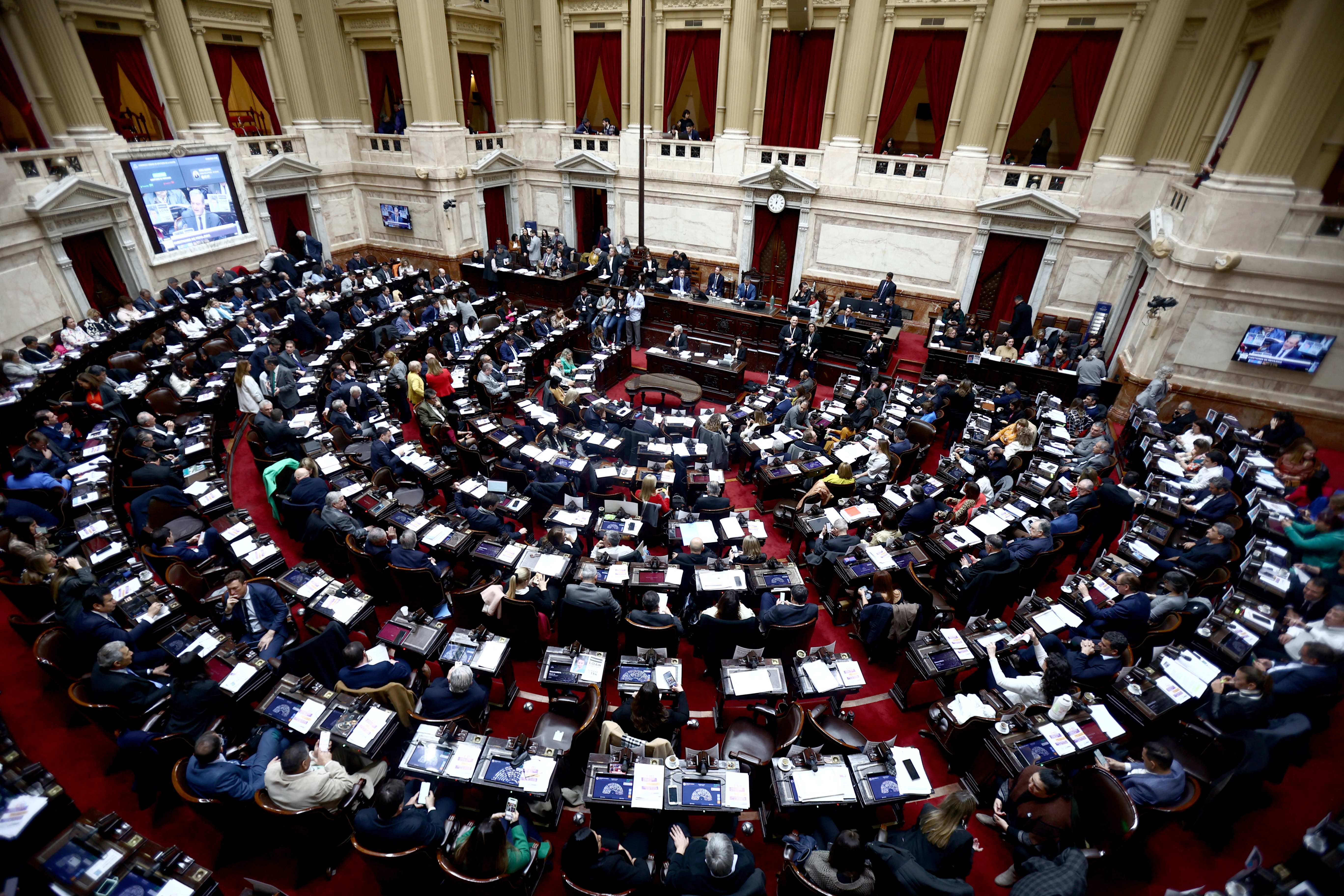 Members of Argentina's lower chamber  vote on President Javier Milei's so-called 'Bases' bill, a mega- in Buenos Aires