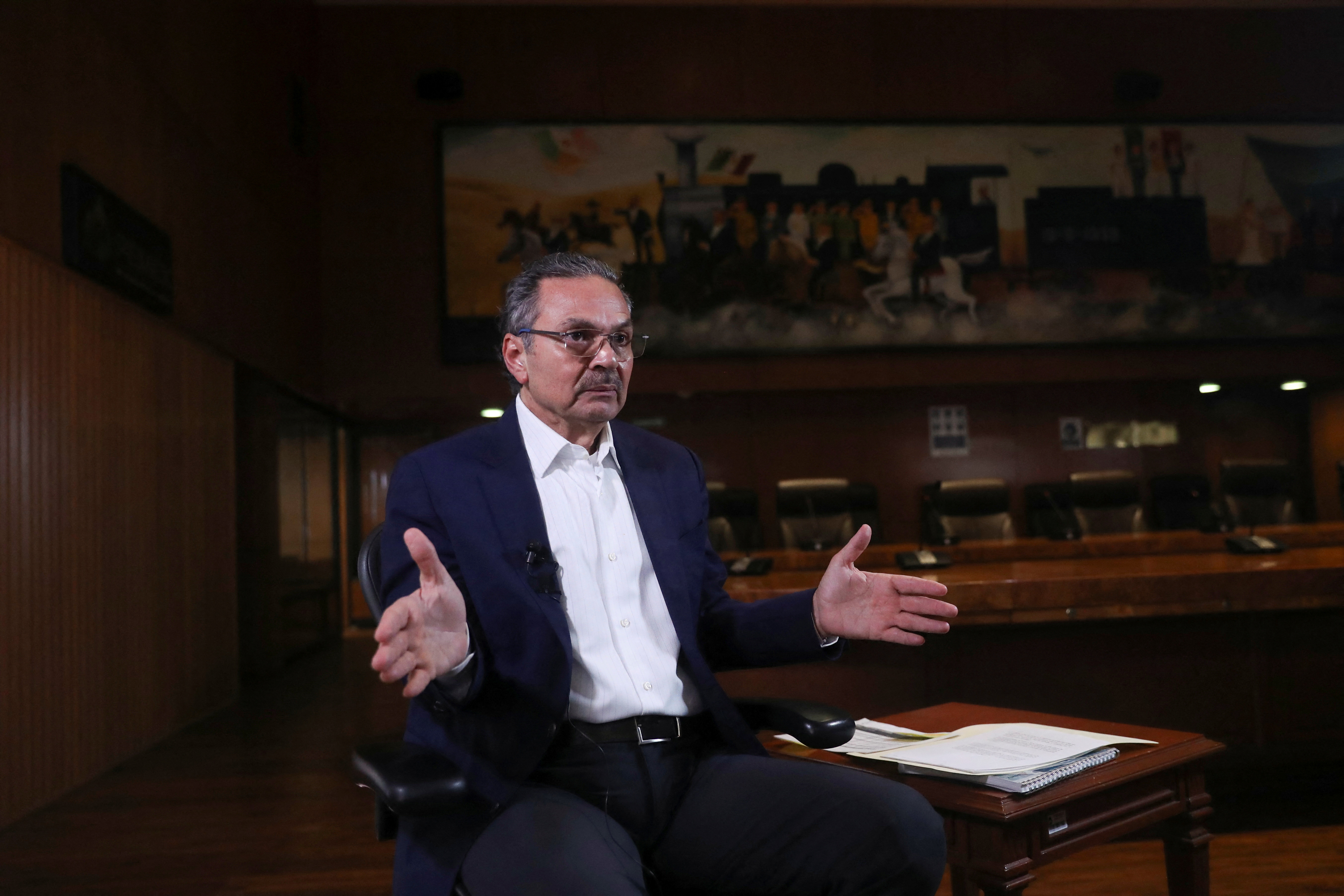 Octavio Romero, Pemex Chief Executive Officer, attends an interview in Mexico City
