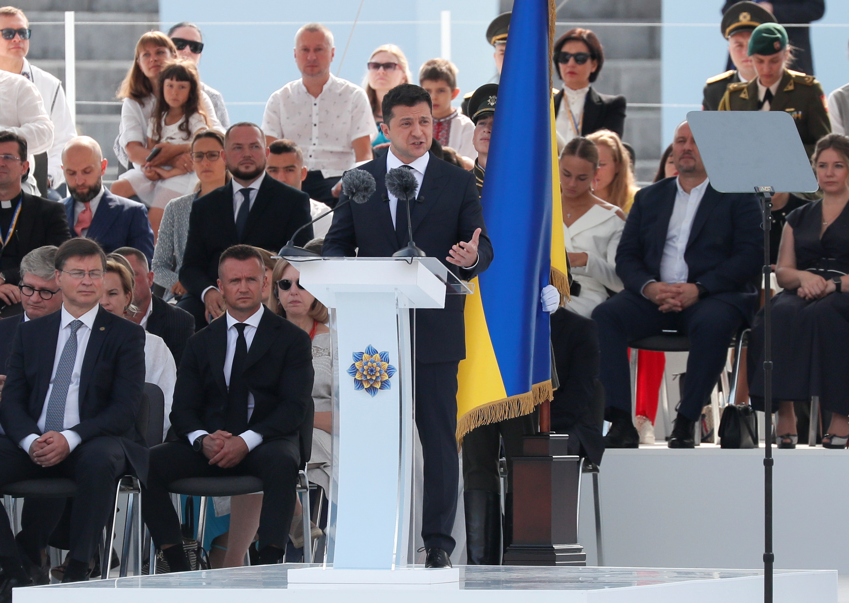 Ukraine's President Zelenskiy takes part in the Independence Day military parade in Kyiv