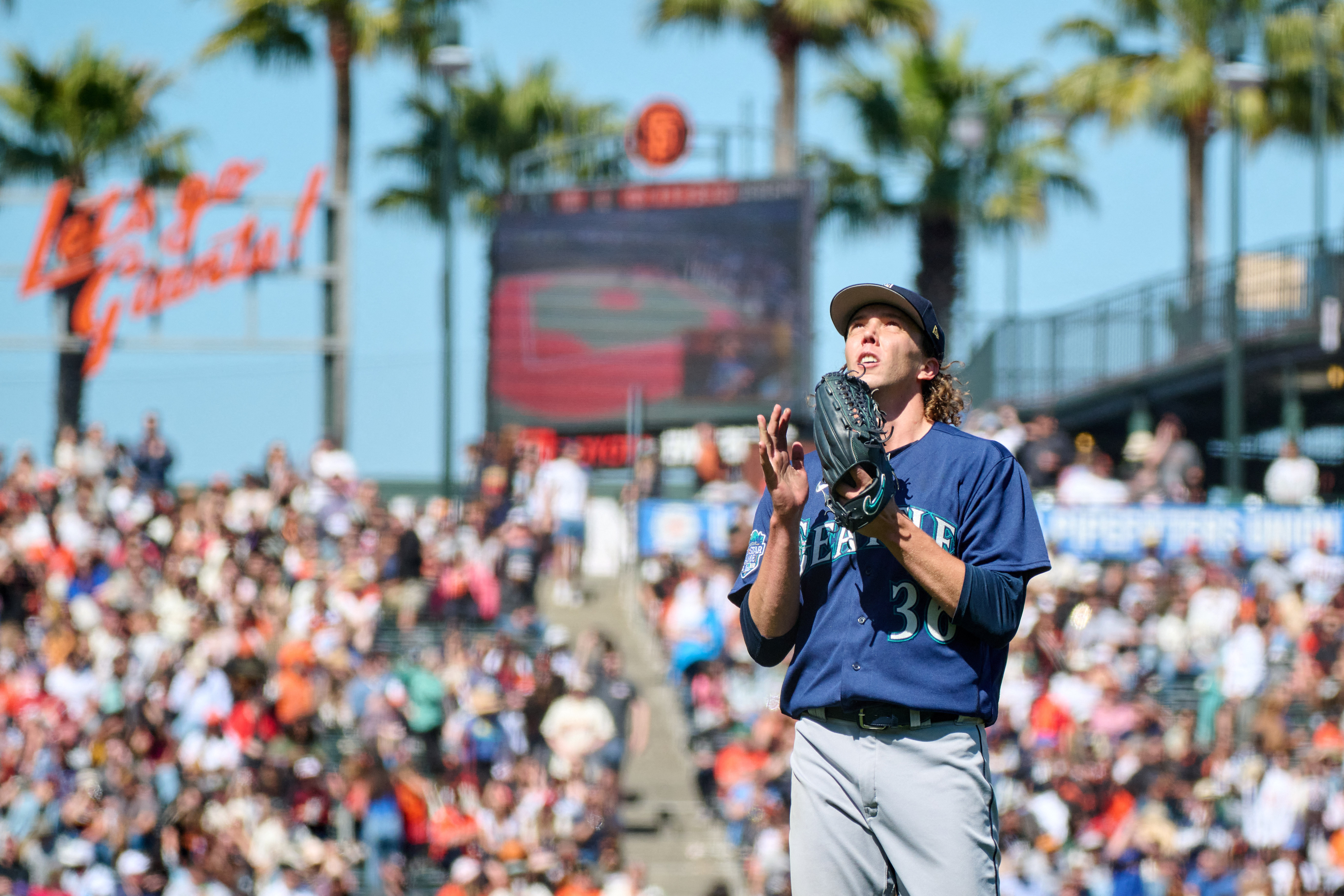 Logan Gilbert of the Seattle Mariners celebrates with teammates in News  Photo - Getty Images