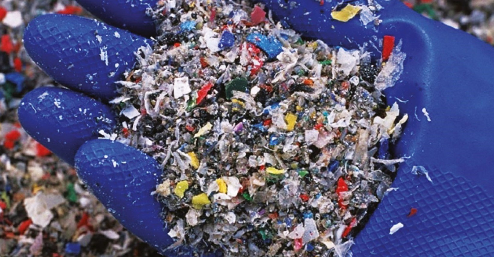 Shredded plastic prepared for recycling at Mura technologies