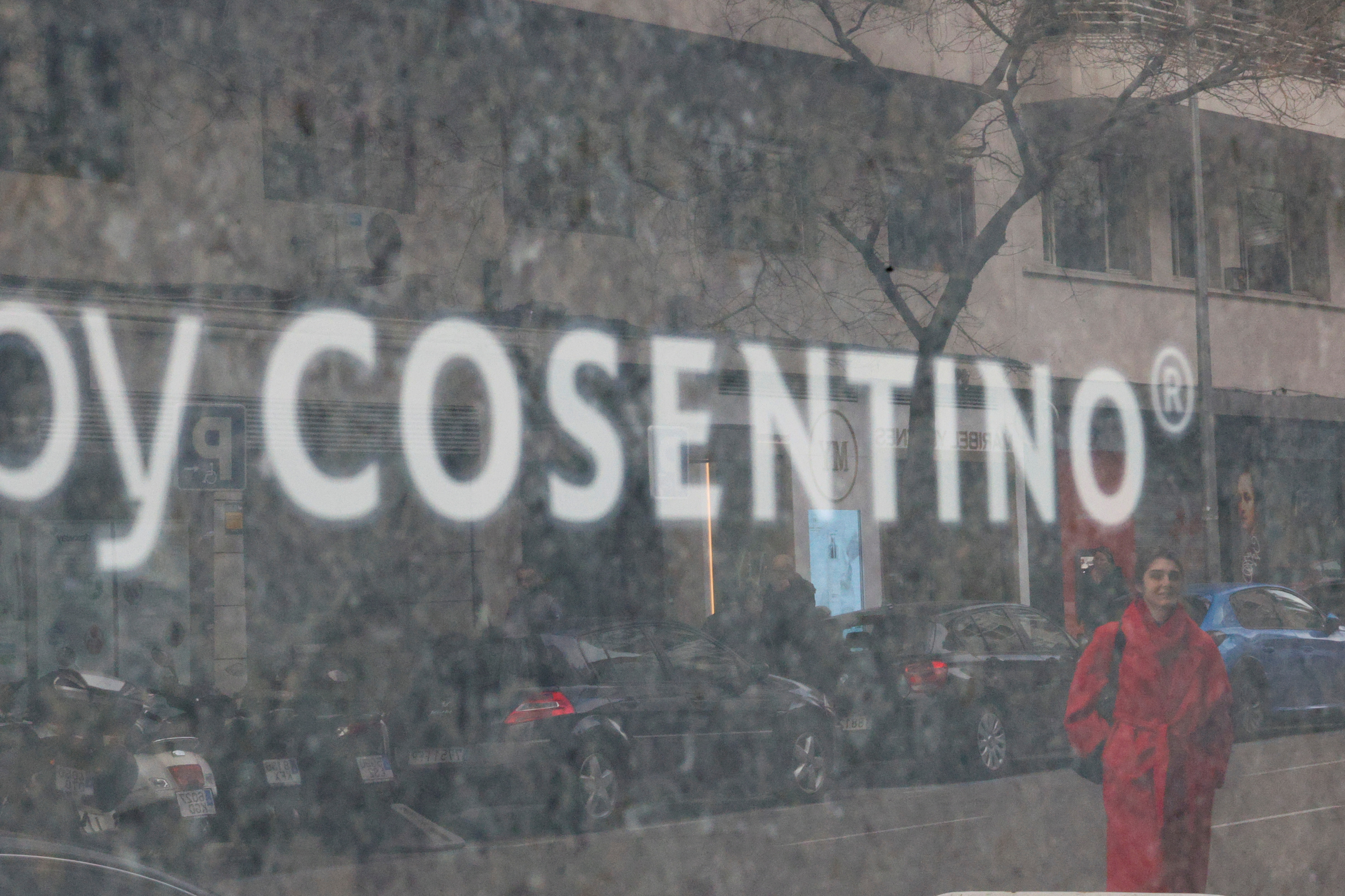 The logo of Spain's kitchen worktop manufacturer Cosentino is seen outside its showroom in Madrid