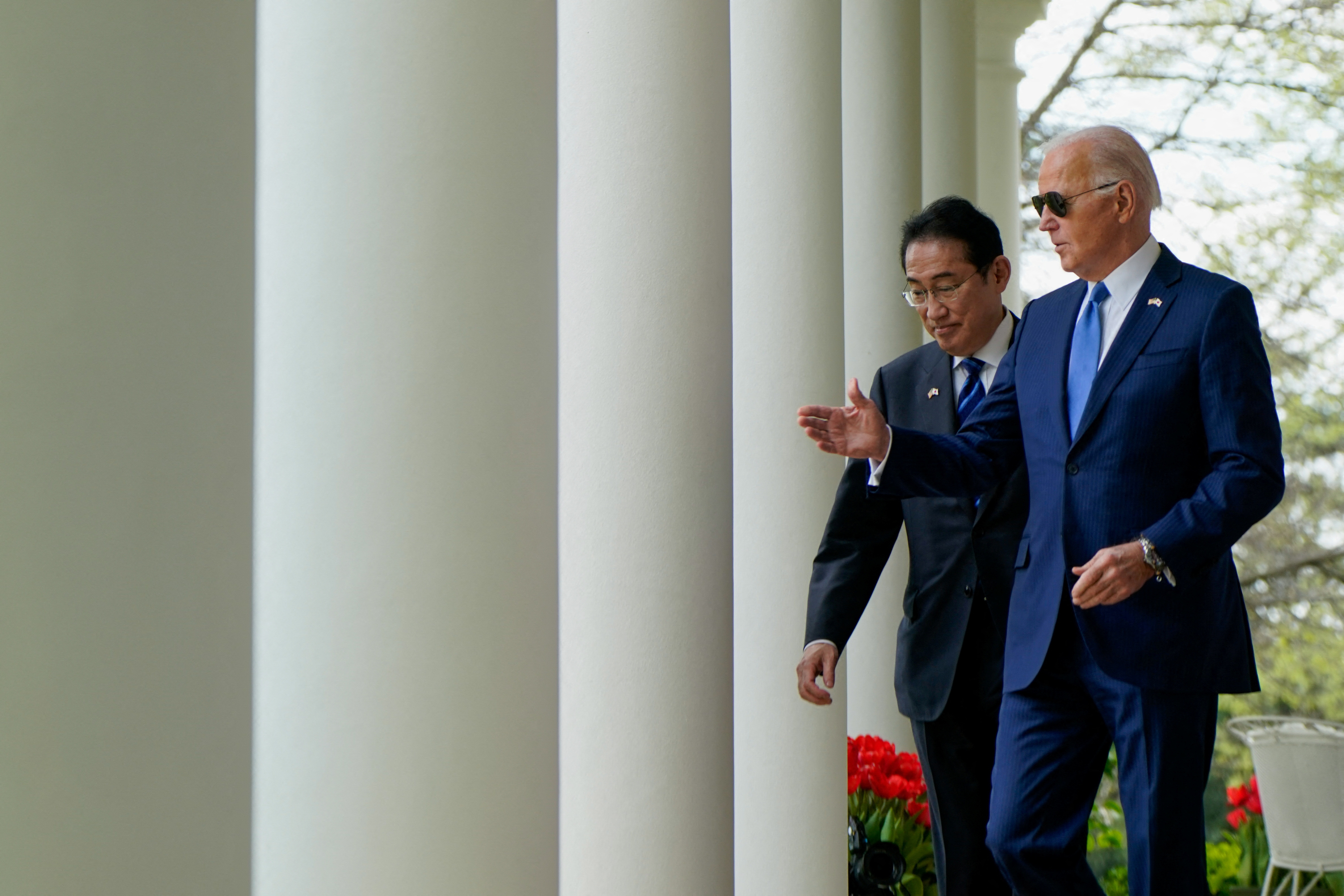 U.S. President Joe Biden and Japanese PM Fumio Kishida hold a joint press conference in the Rose Garden at the White House in Washington