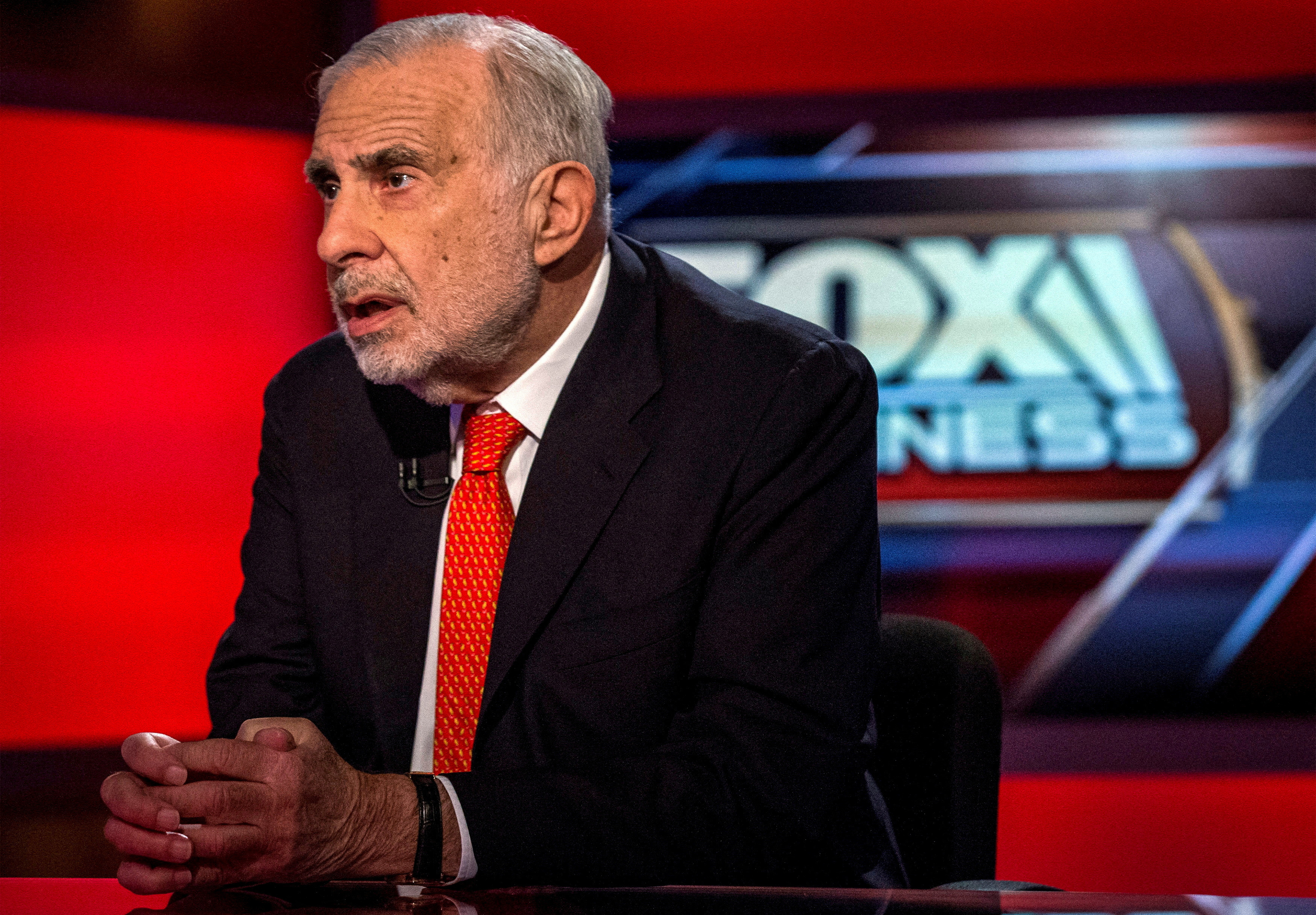 Carl Icahn gives an interview on FOX Business Network's Neil Cavuto show in New York