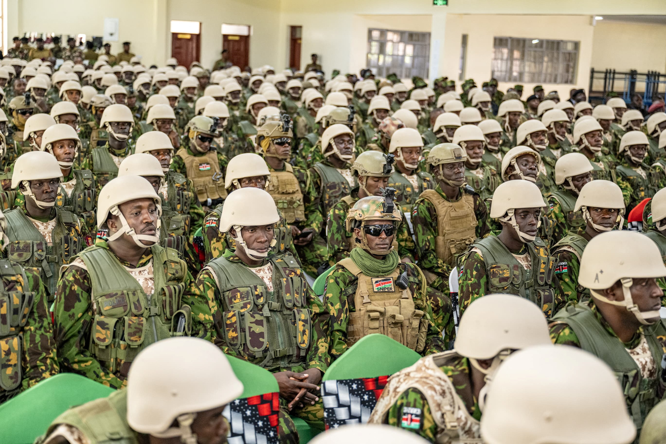 Pre-departure briefing for the first contingent of police officers to deploy to Haiti, at Embakasi, Nairobi