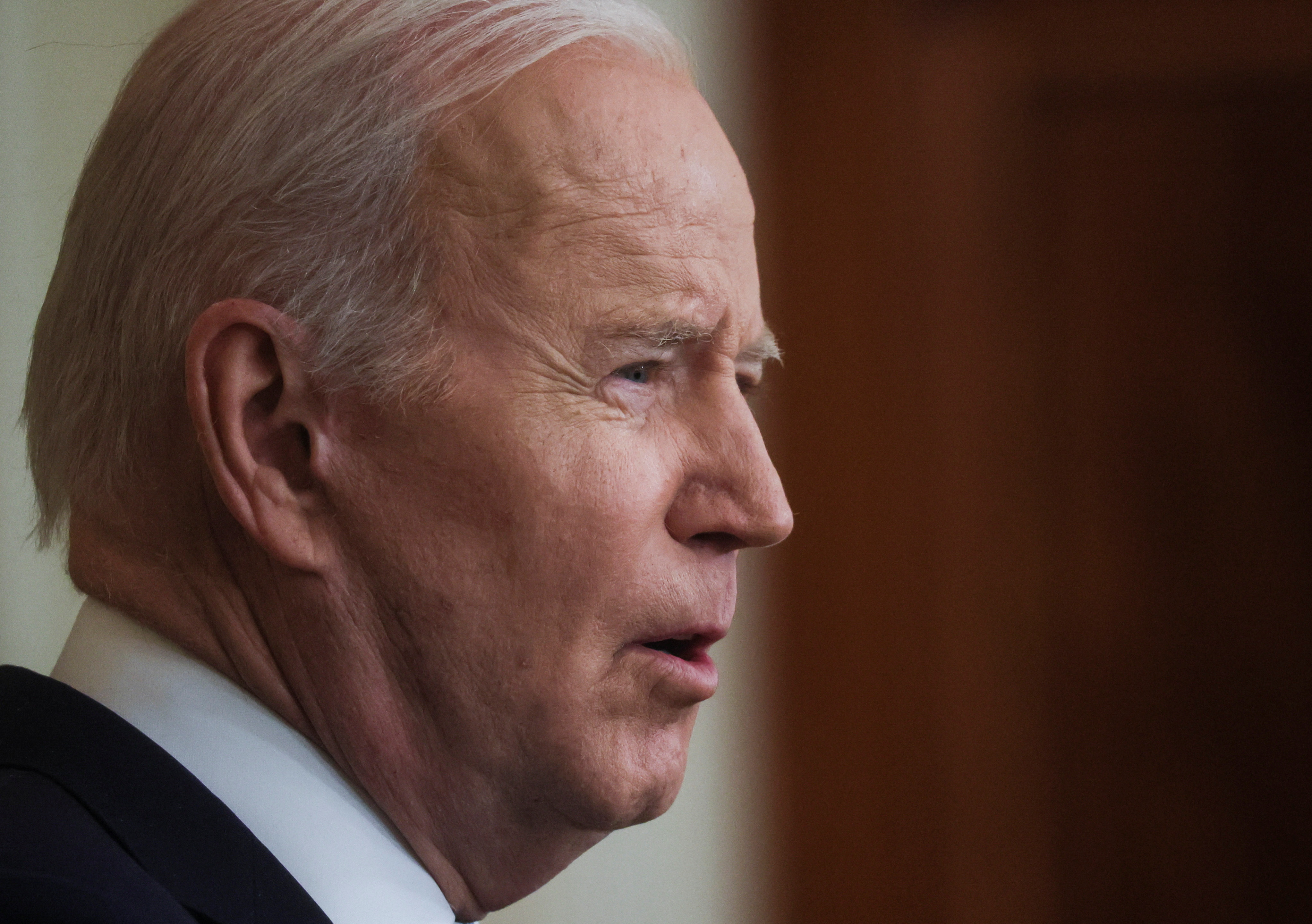 U.S. President Joe Biden speaks about Russia's attack on Ukraine in Washington