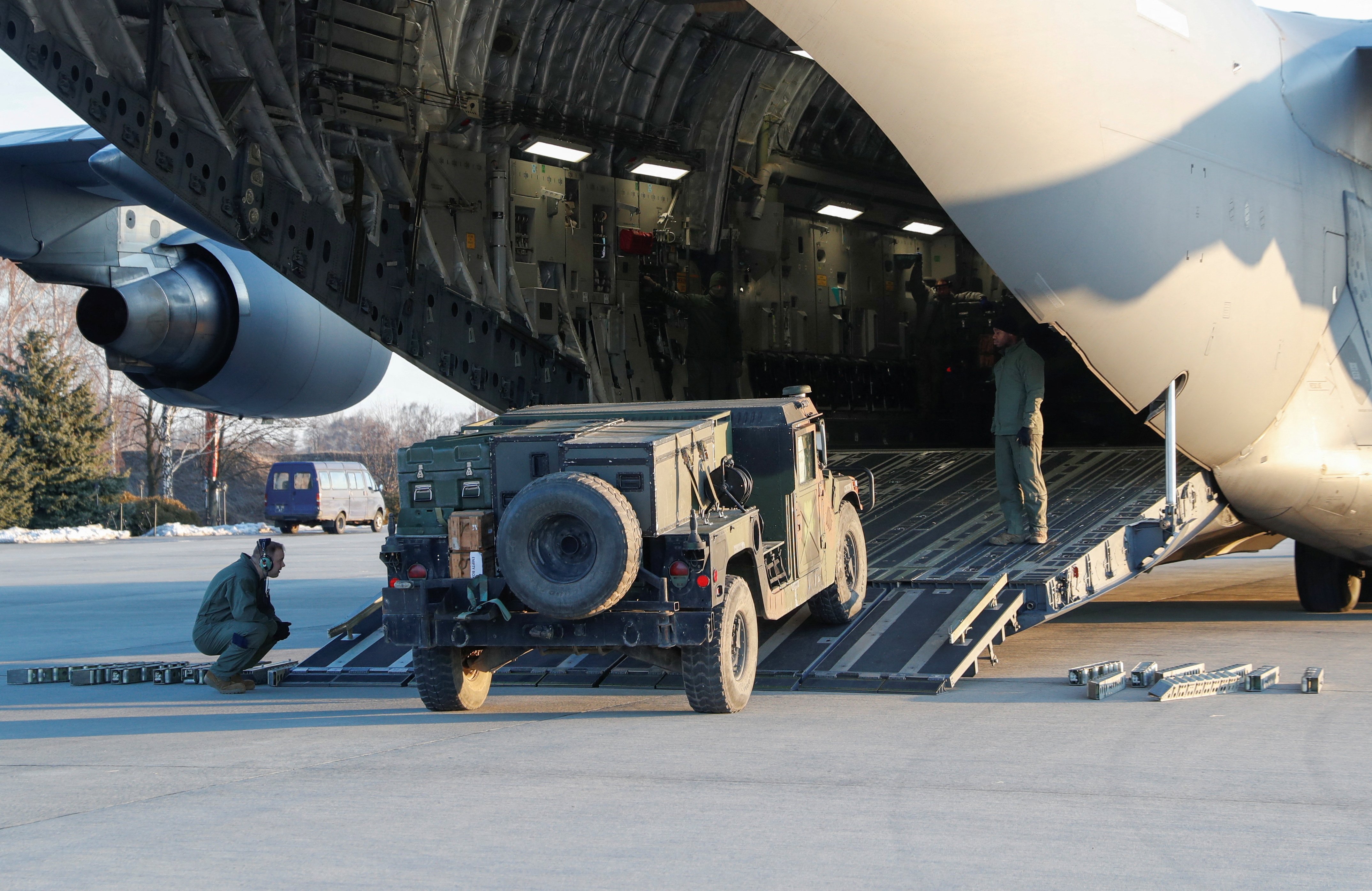 Ukraine receives shipment of Lithuania's military aid at an airport outside Kyiv