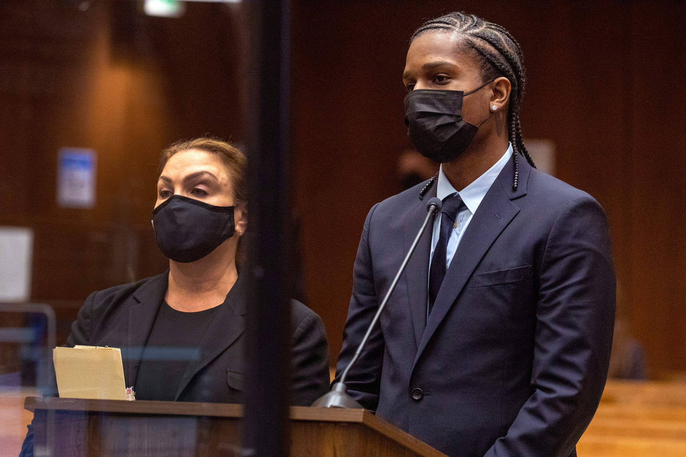 Rakim Mayers, the rapper known as A$AP Rocky at his arraignment in Los Angeles