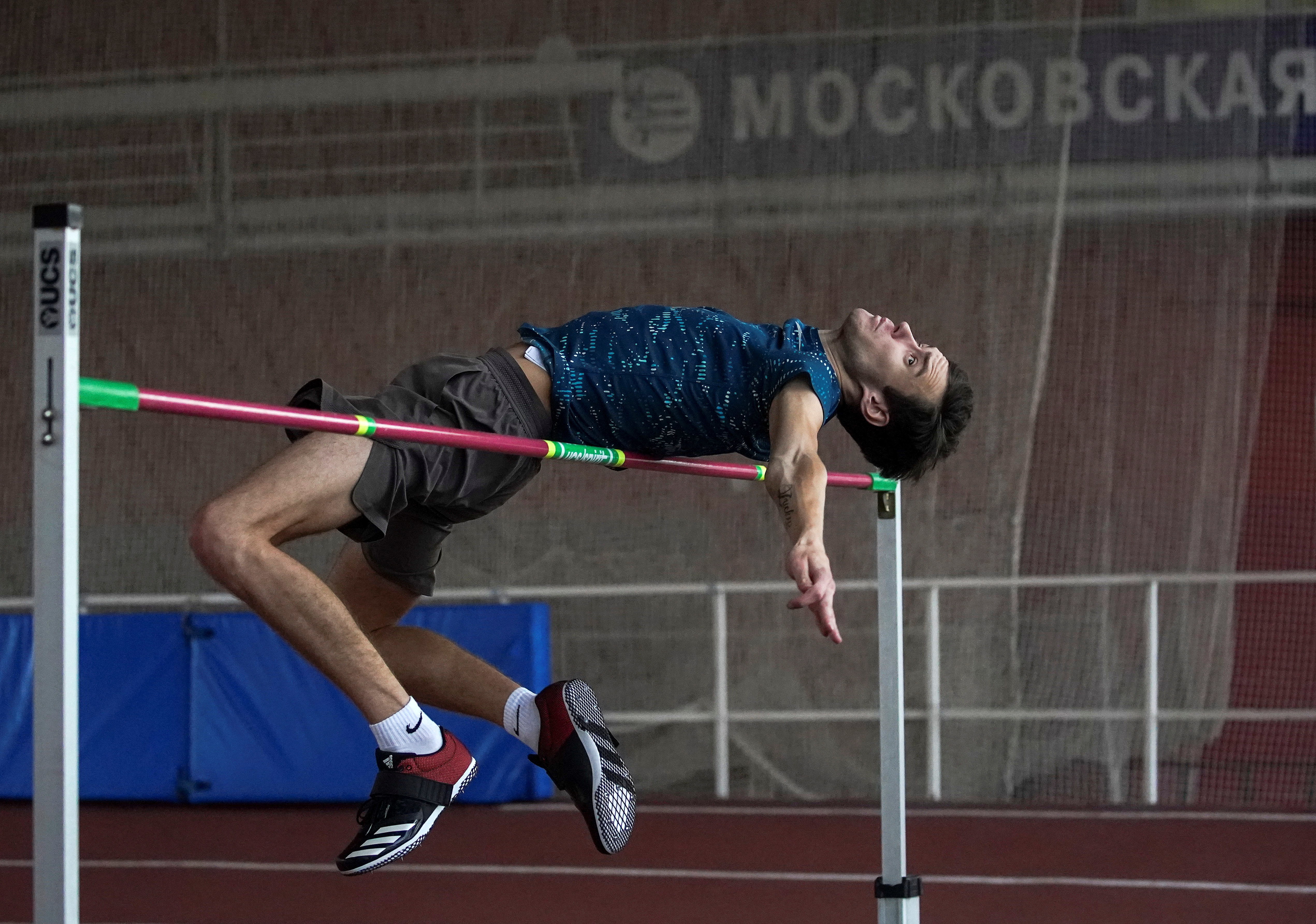 Russian high jumper Danil Lysenko trains in Moscow