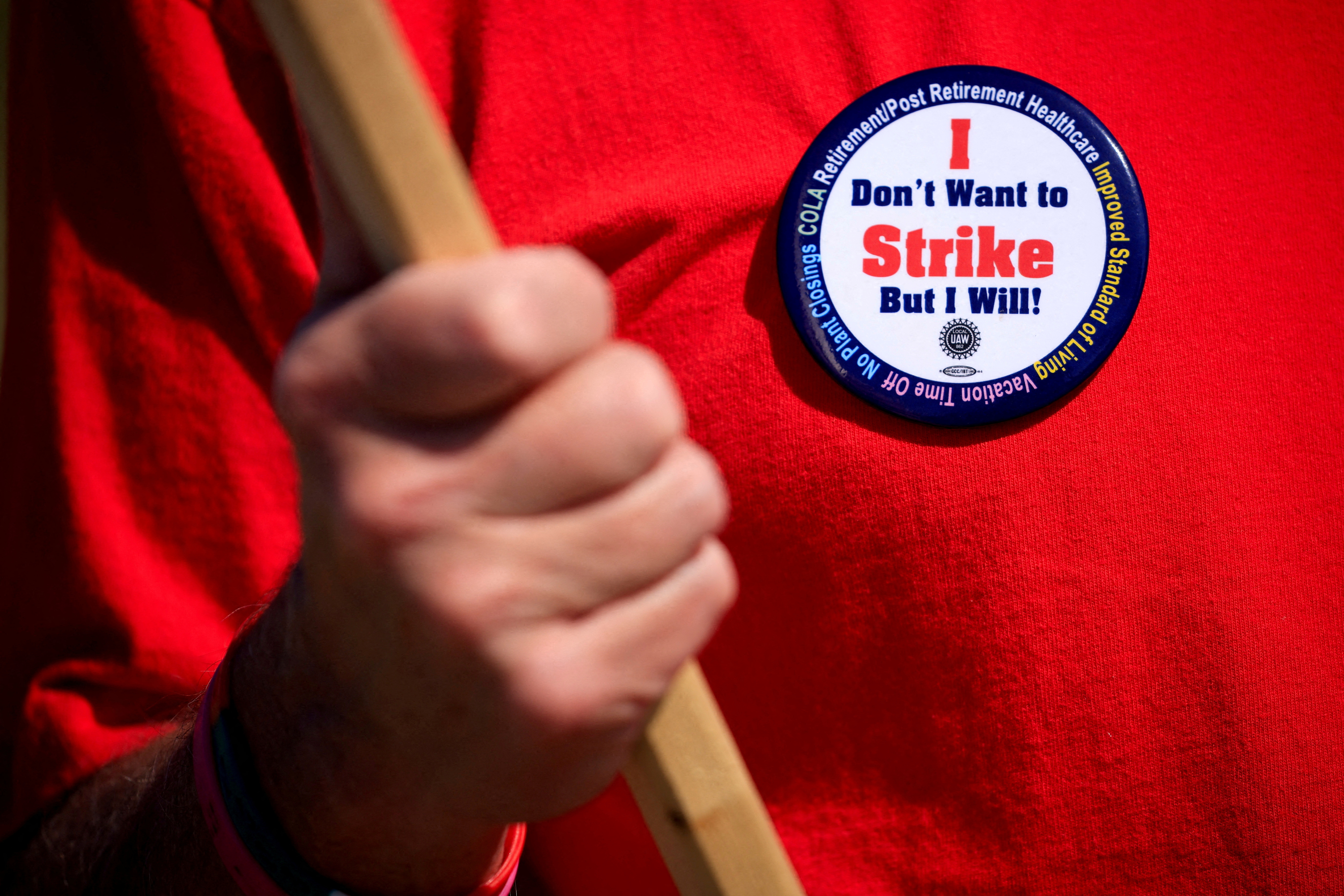 United Auto Workers (UAW) union members picket outside Ford's Kentucky truck plant