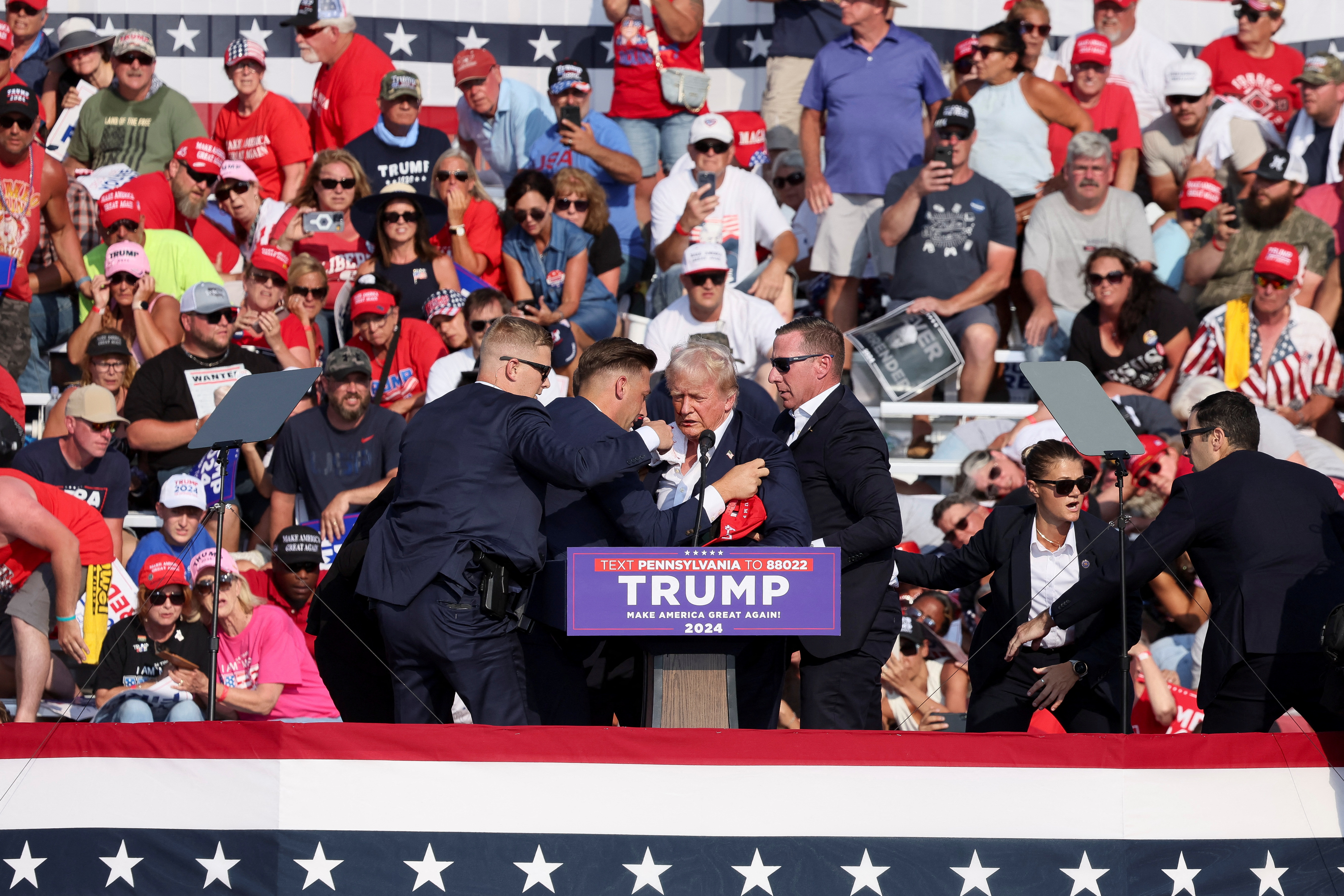 Republican presidential candidate Donald Trump holds a campaign rally in Butler