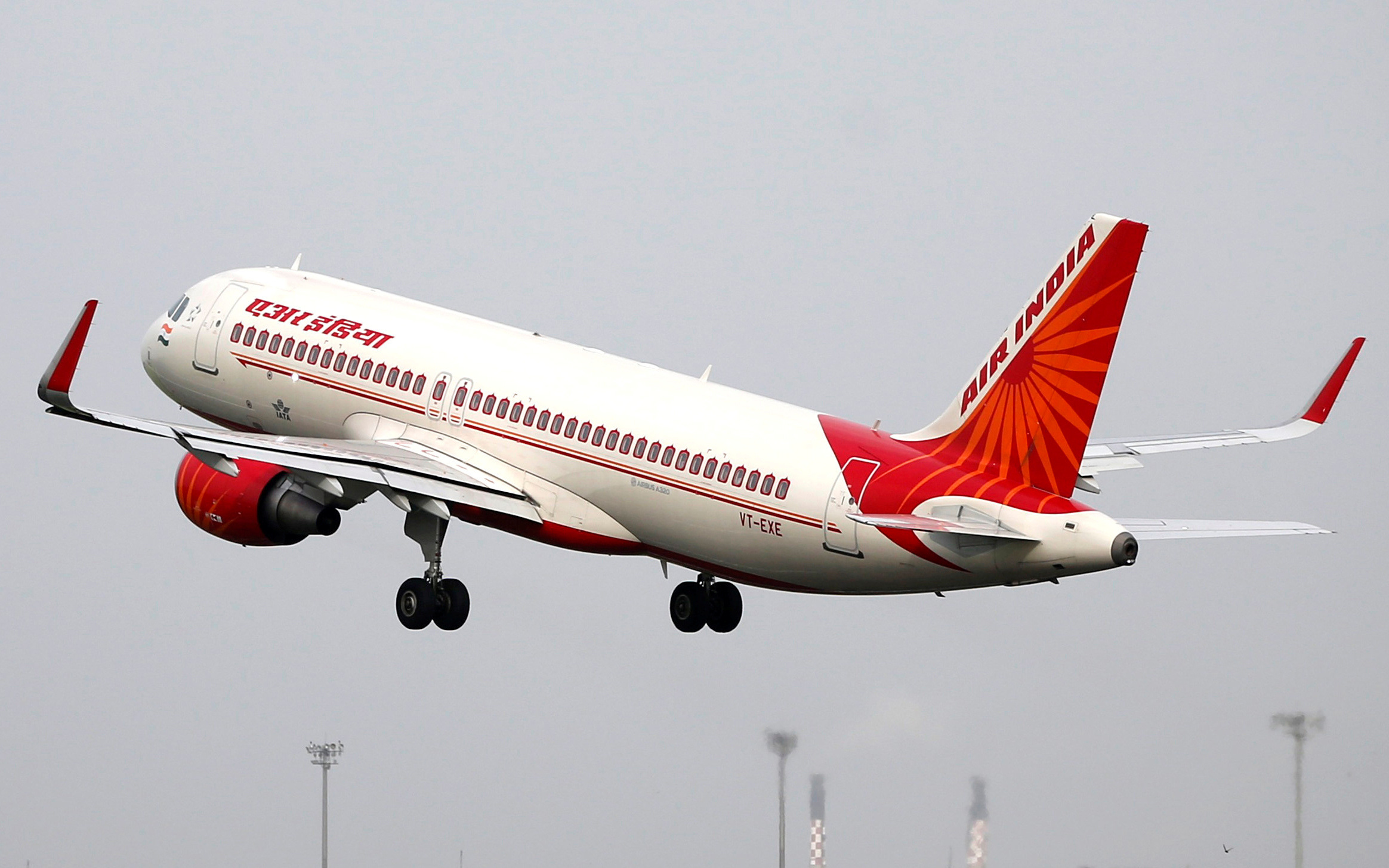 An Air India Airbus A320 aircraft takes off from the Sardar Vallabhbhai Patel International Airport in Ahmedabad