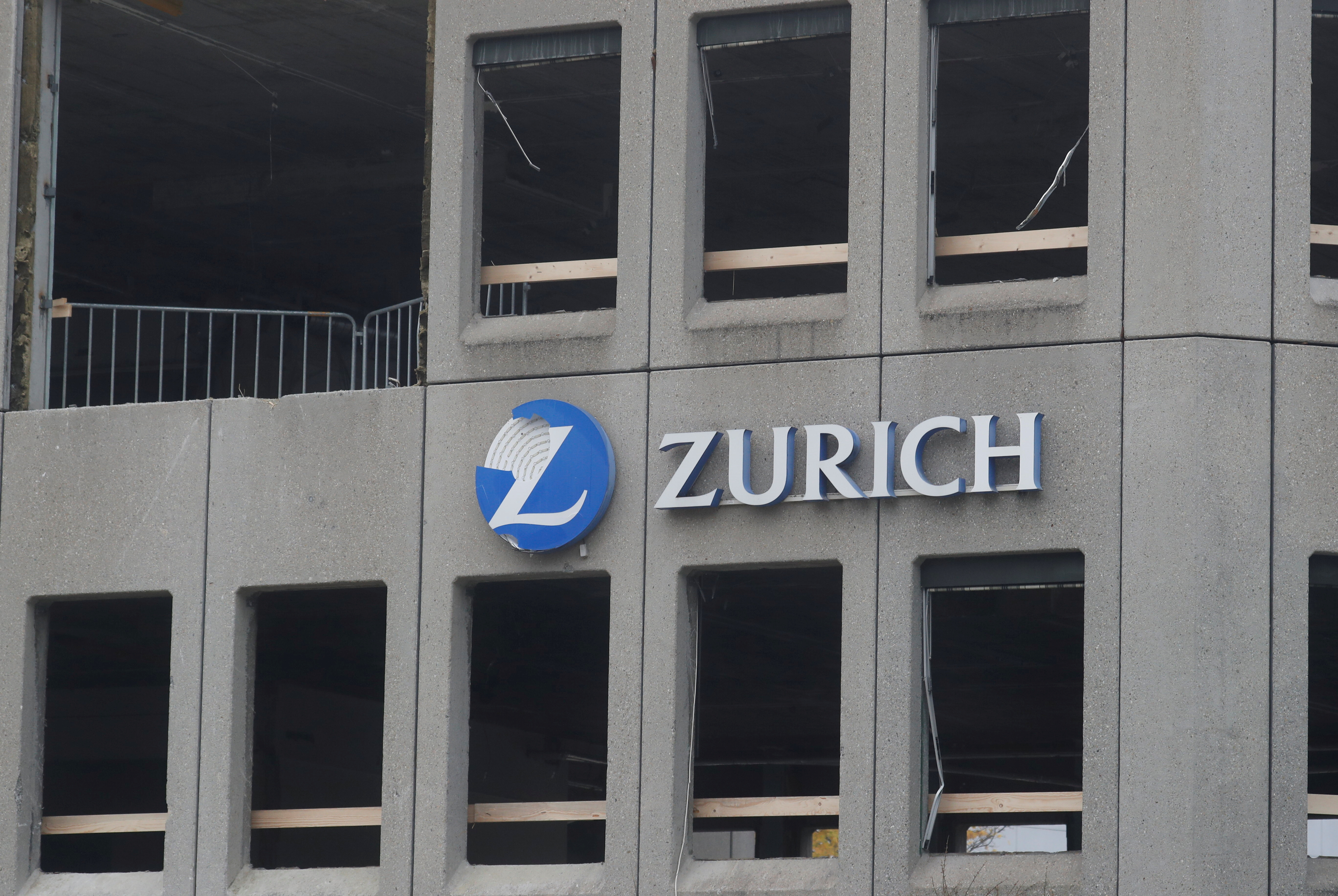 Logo of Zurich Insurance is seen at a former office building in Zurich