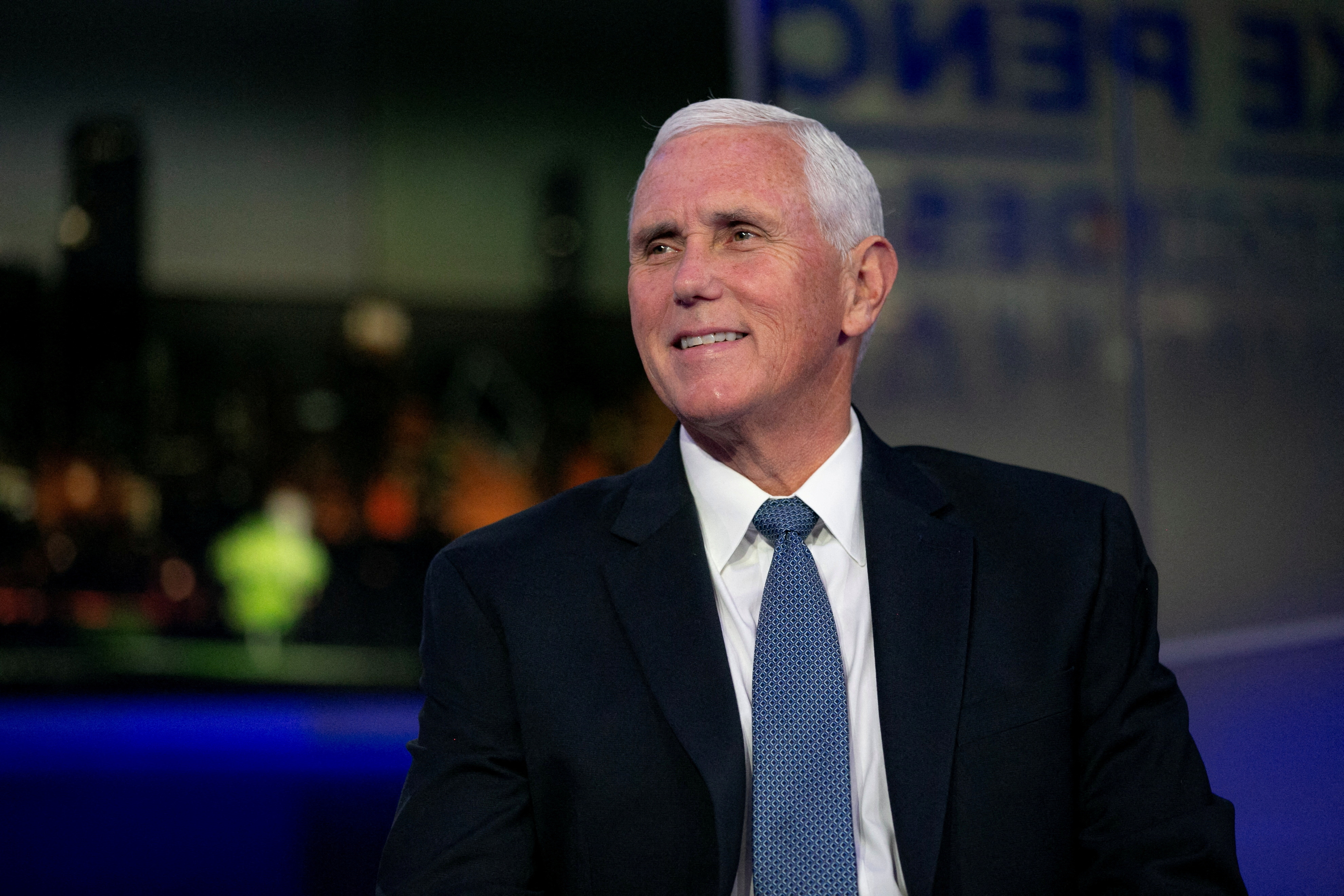 Republican presidential candidate Mike Pence participates in a town hall event in Chicago
