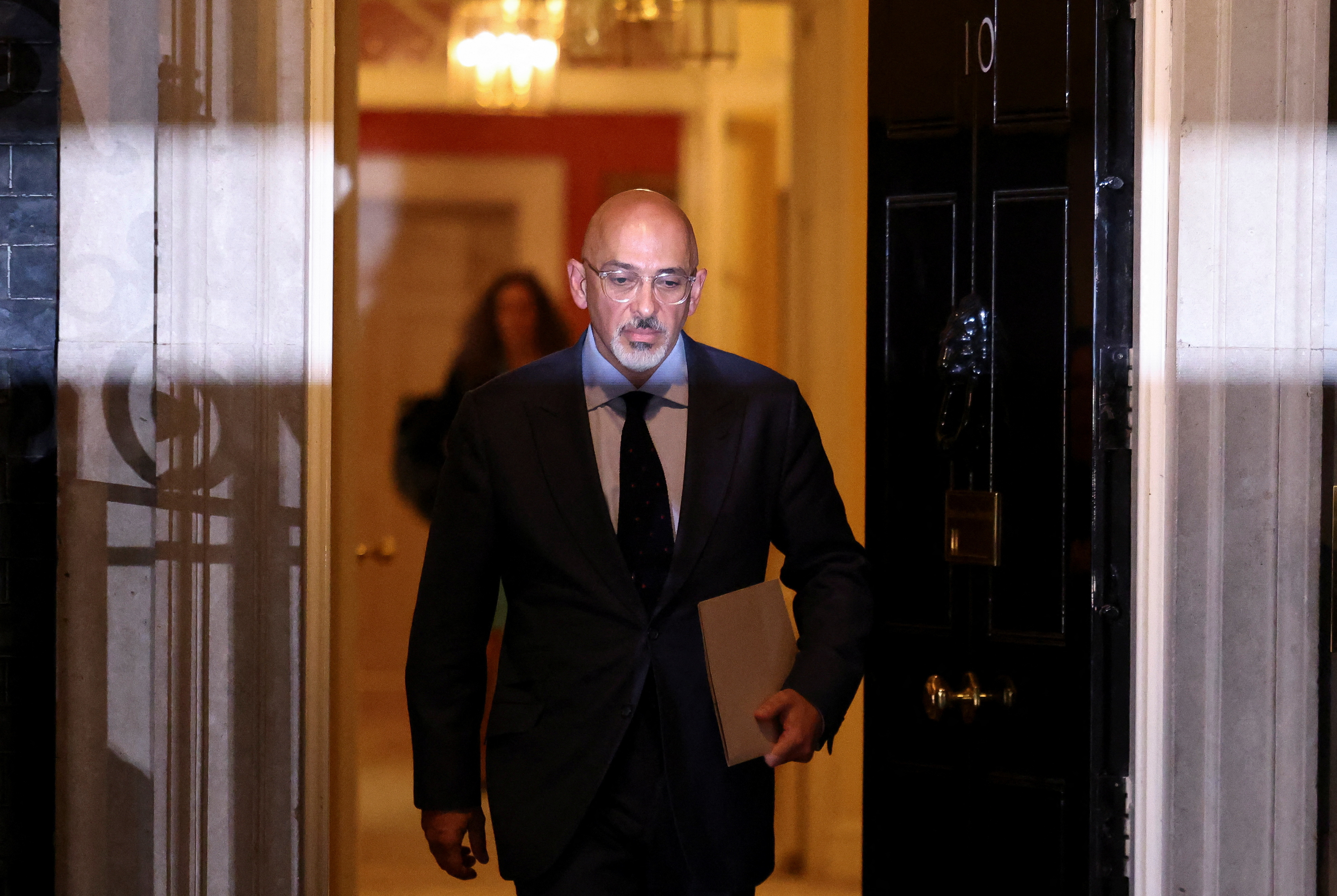 British new Finance Minister Nadhim Zahawi leaves 10 Downing Street, in London