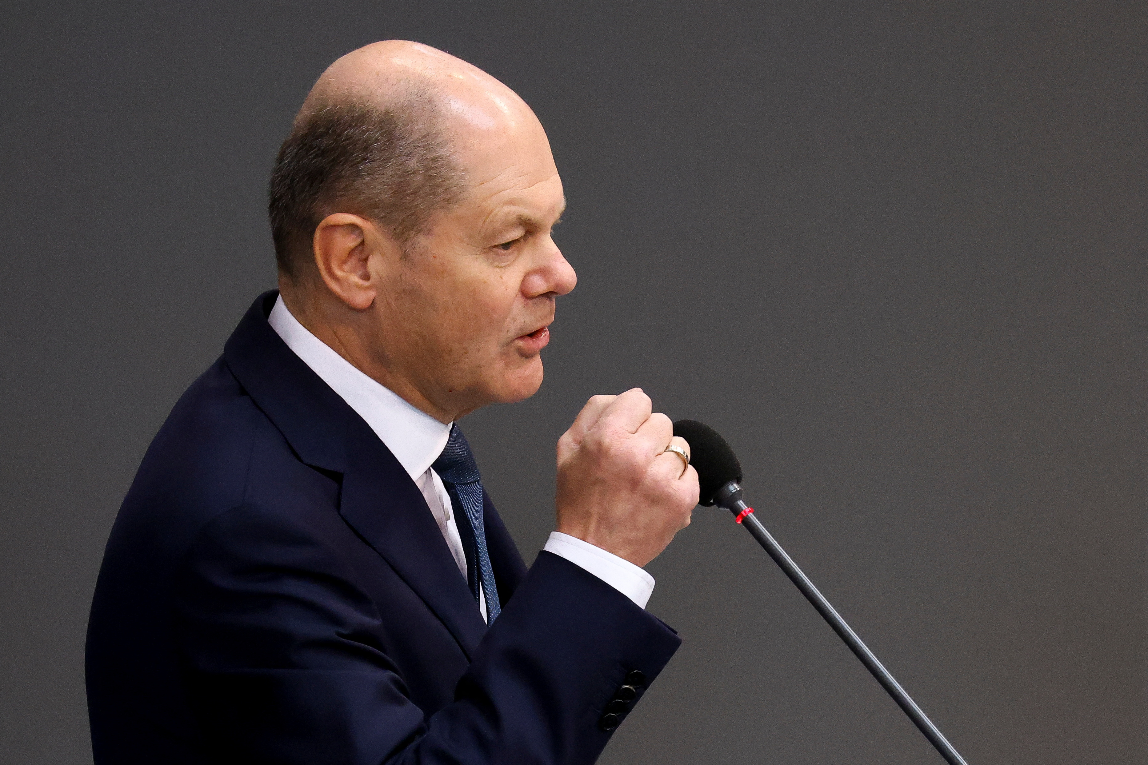 German Chancellor Scholz attends a session of the lower house of parliament Bundestag, in Berlin
