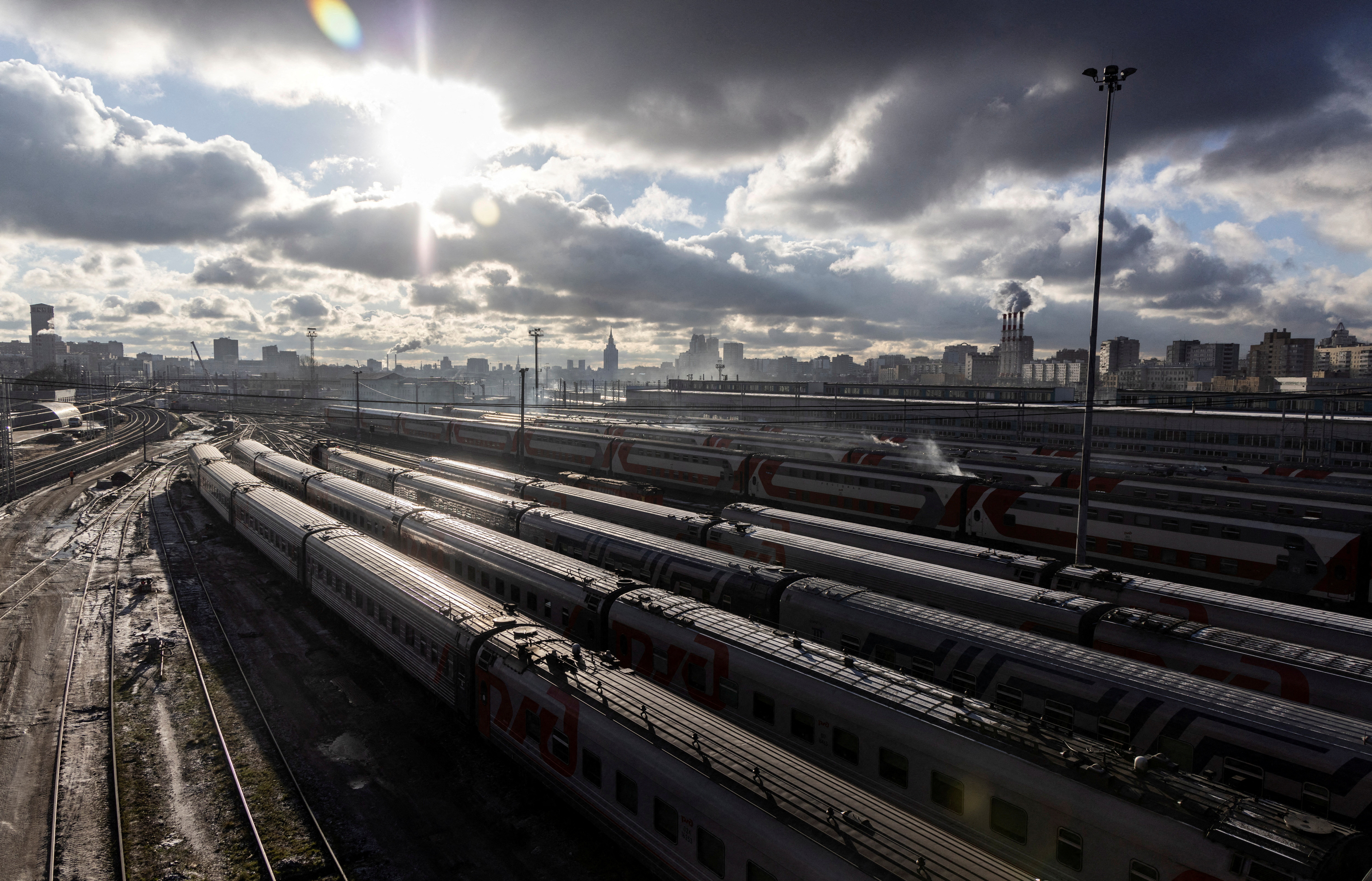 Views of railway station in Moscow