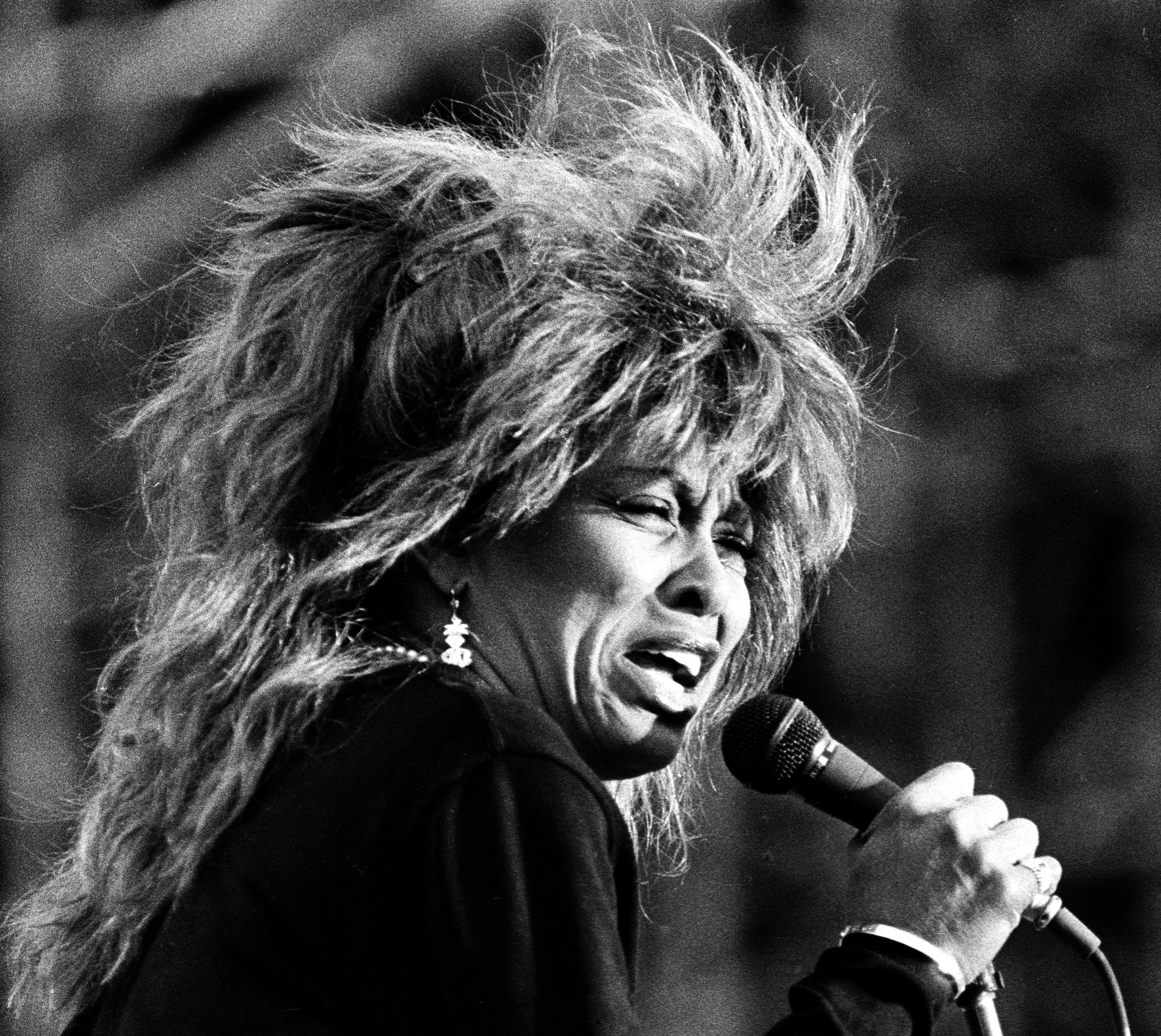Tina Turner performs during her world tour 87 at the summer open air concert in Hamburg