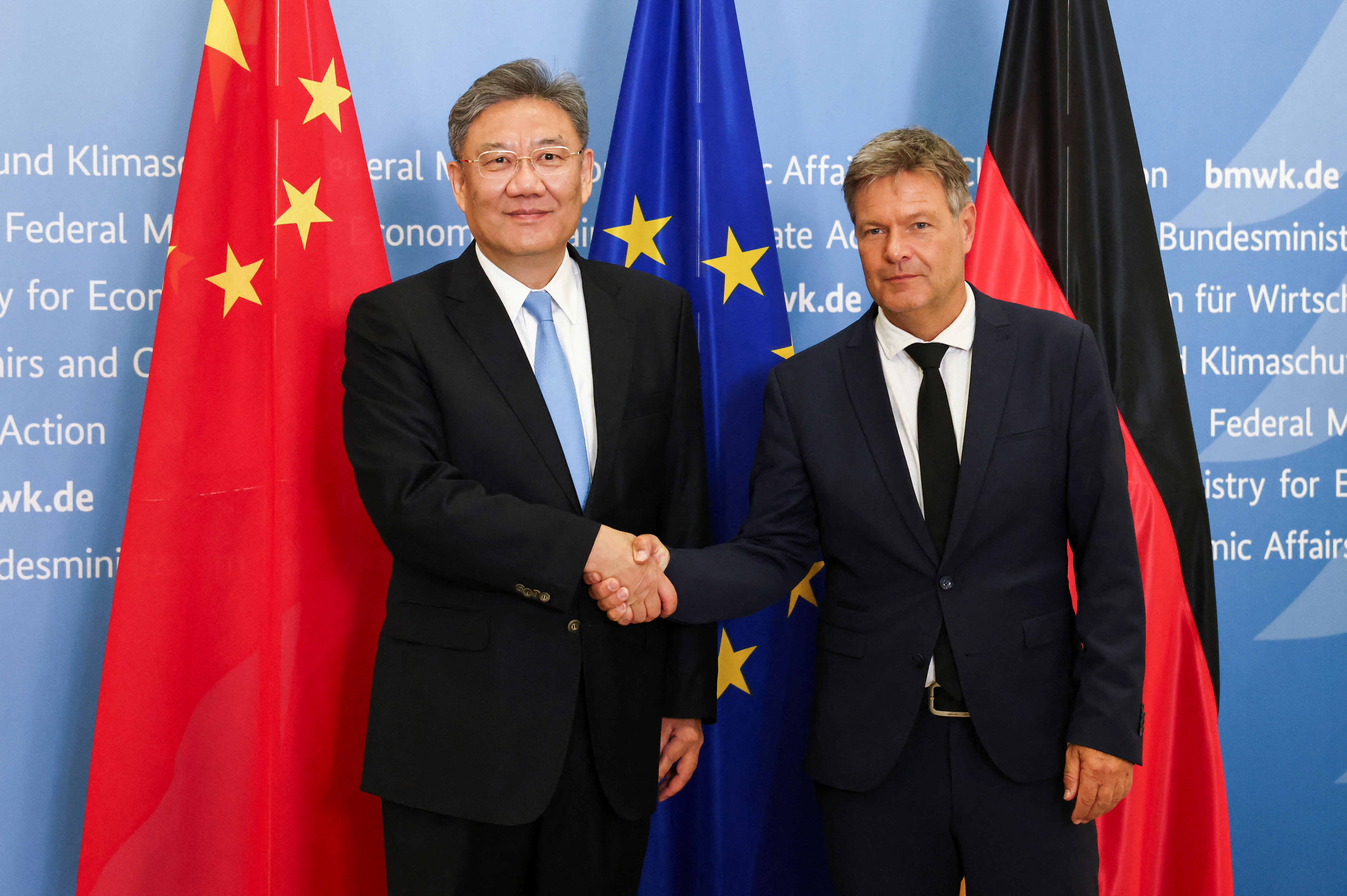 German Economy Minister Robert Habeck meets Chinese Commerce Minister Wang Wentao in Berlin