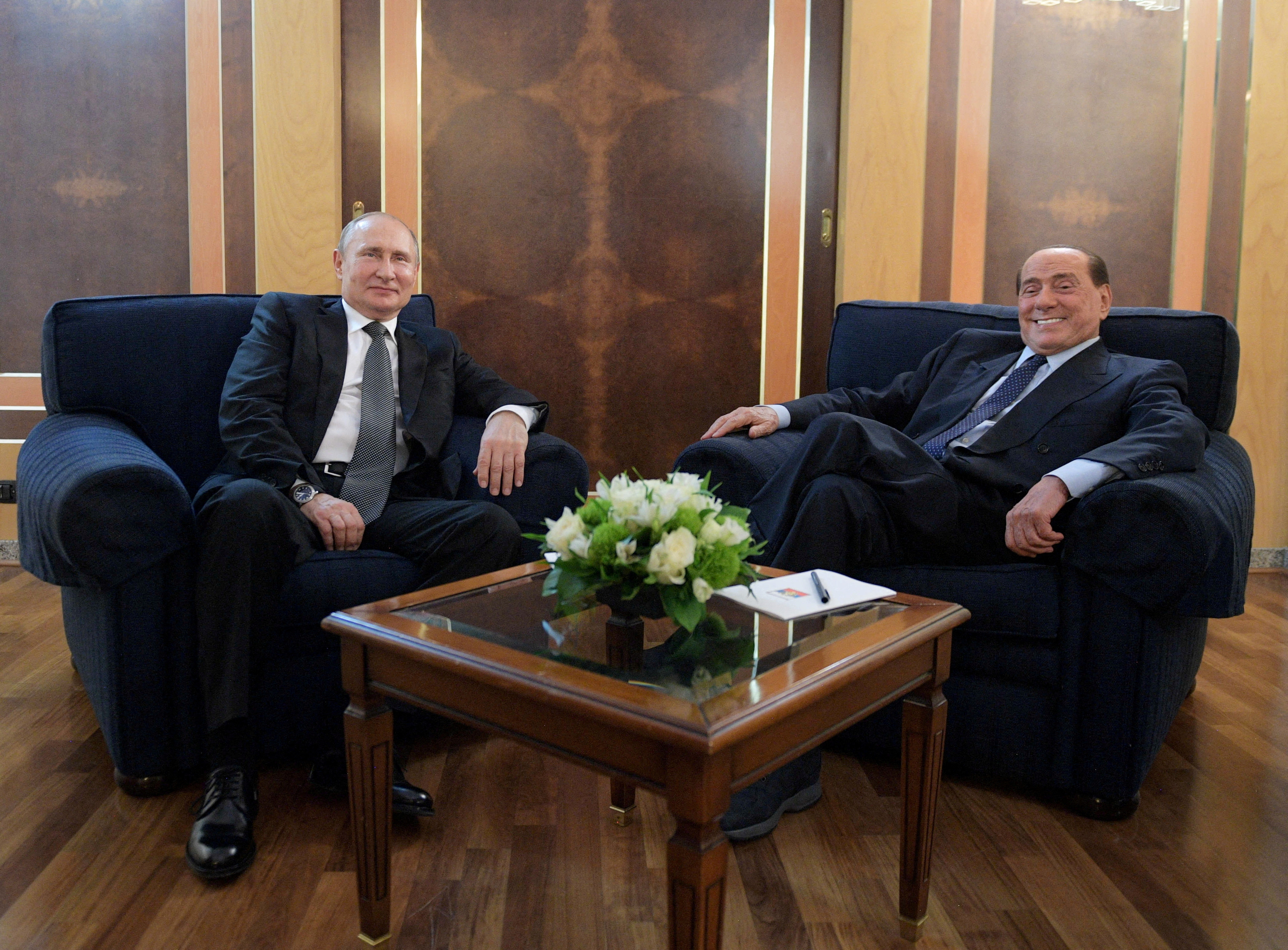 Russian President Putin meets with Italian Member of the European Parliament Berlusconi in Rome