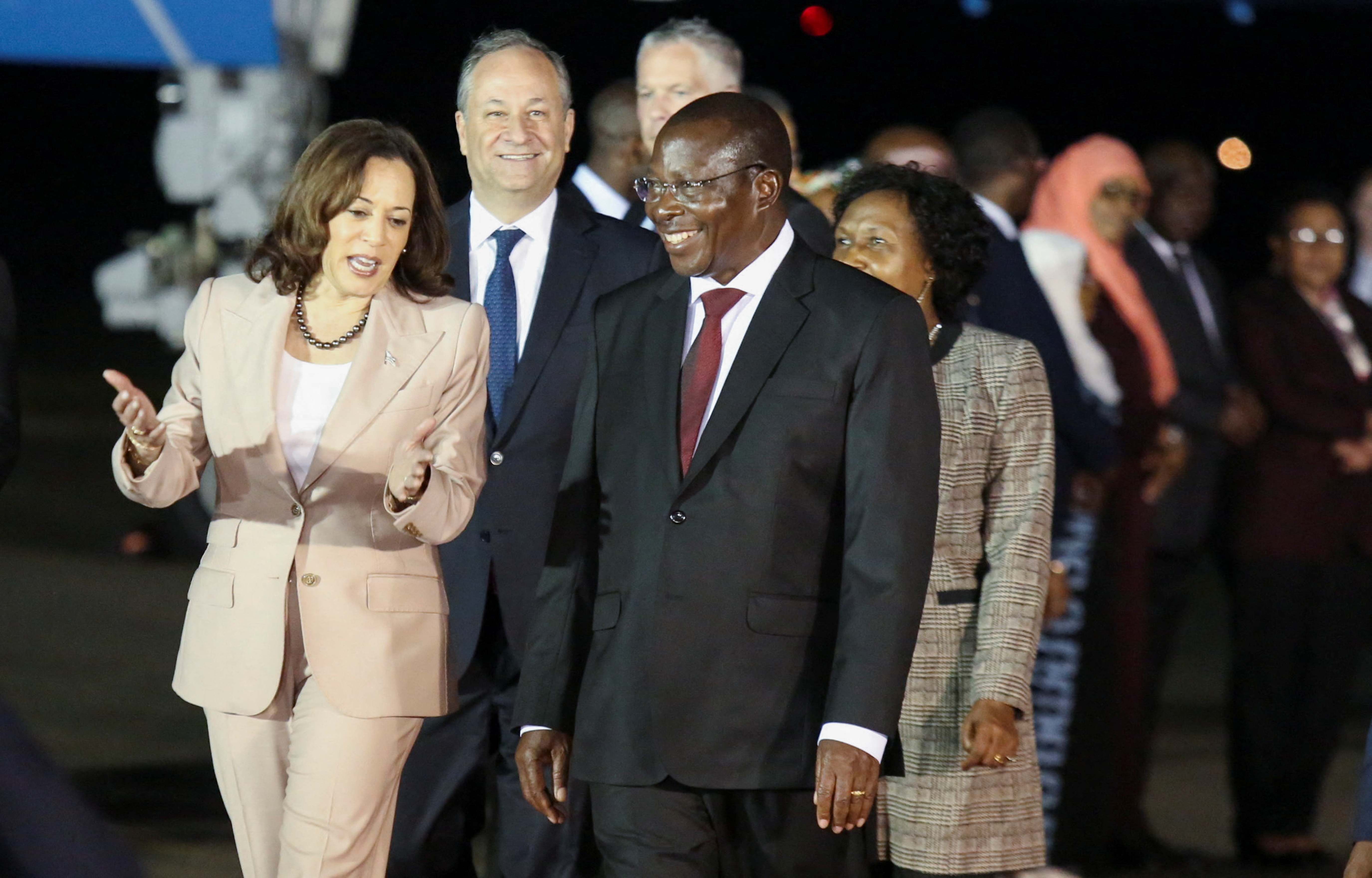 U.S. Vice President Harris arrives in Tanzania