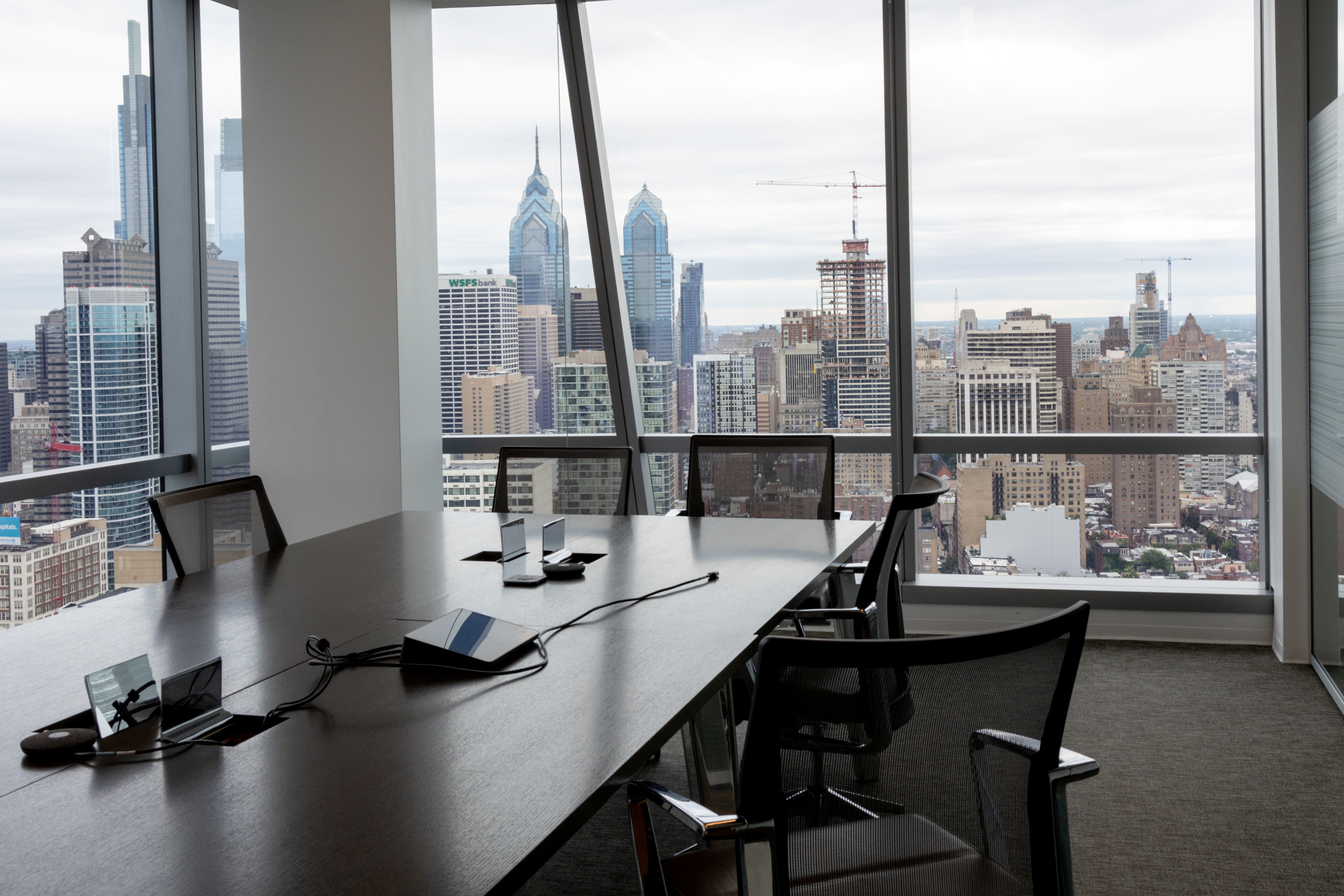 An empty conference room is seen as the first phase of FMC Corporation employees return to work in the office in Philadelphia, Pennsylvania, U.S., June 14, 2021.