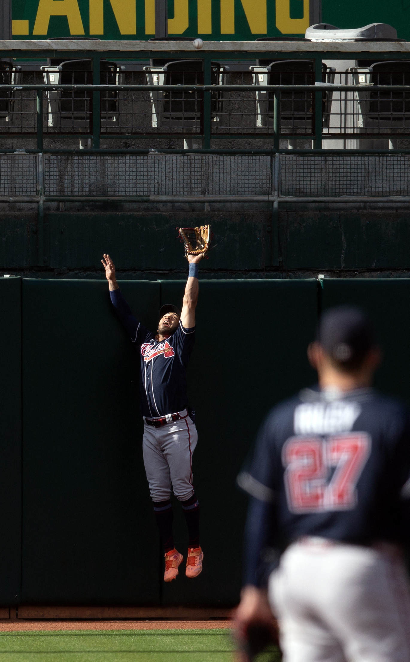 A's losing streak at 4 after 4-3 loss to Braves