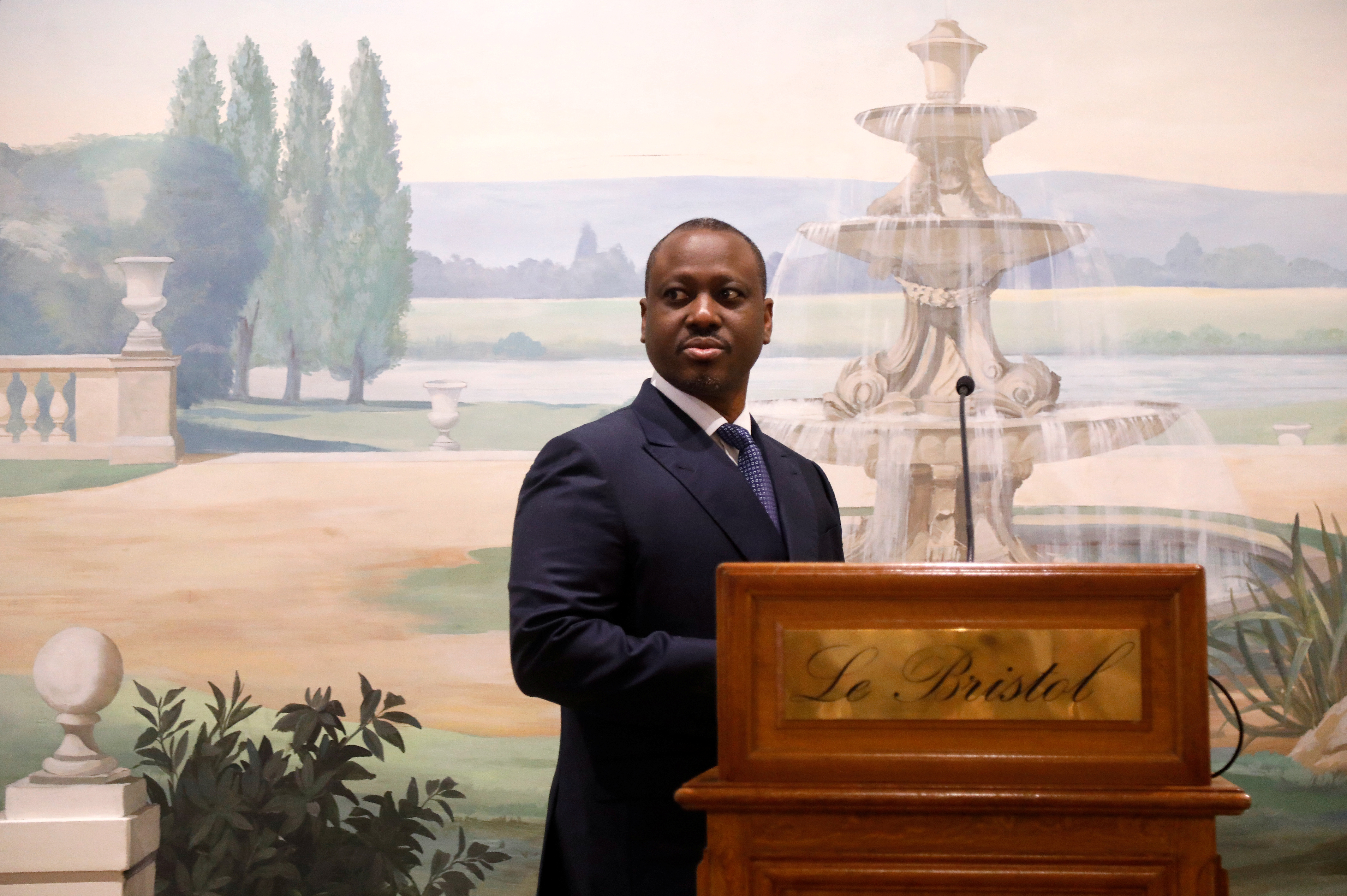 Ivory Coast presidential candidate Guillaume Soro holds news conference in Paris