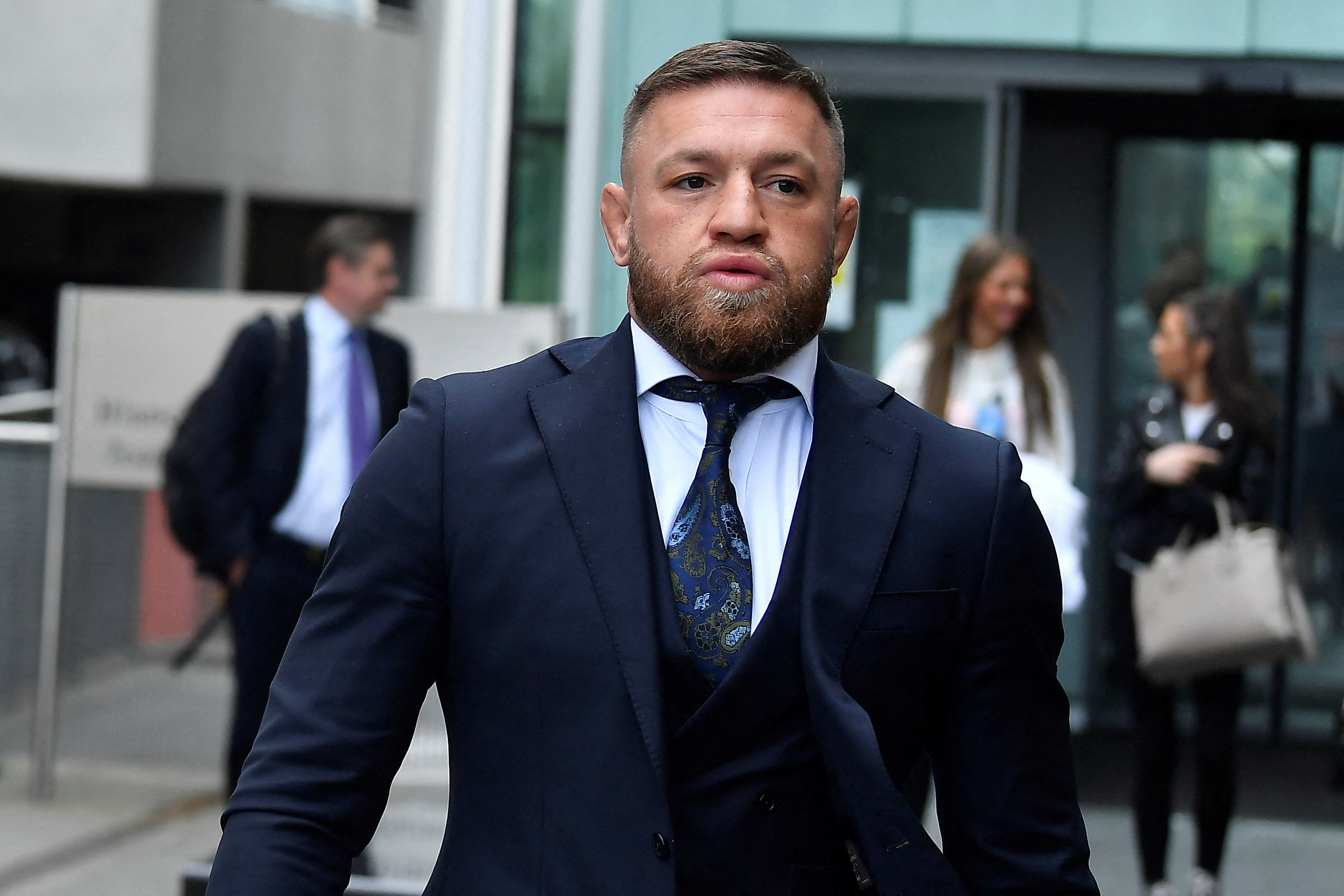 MMA fighter Conor McGregor departs court, in Dublin