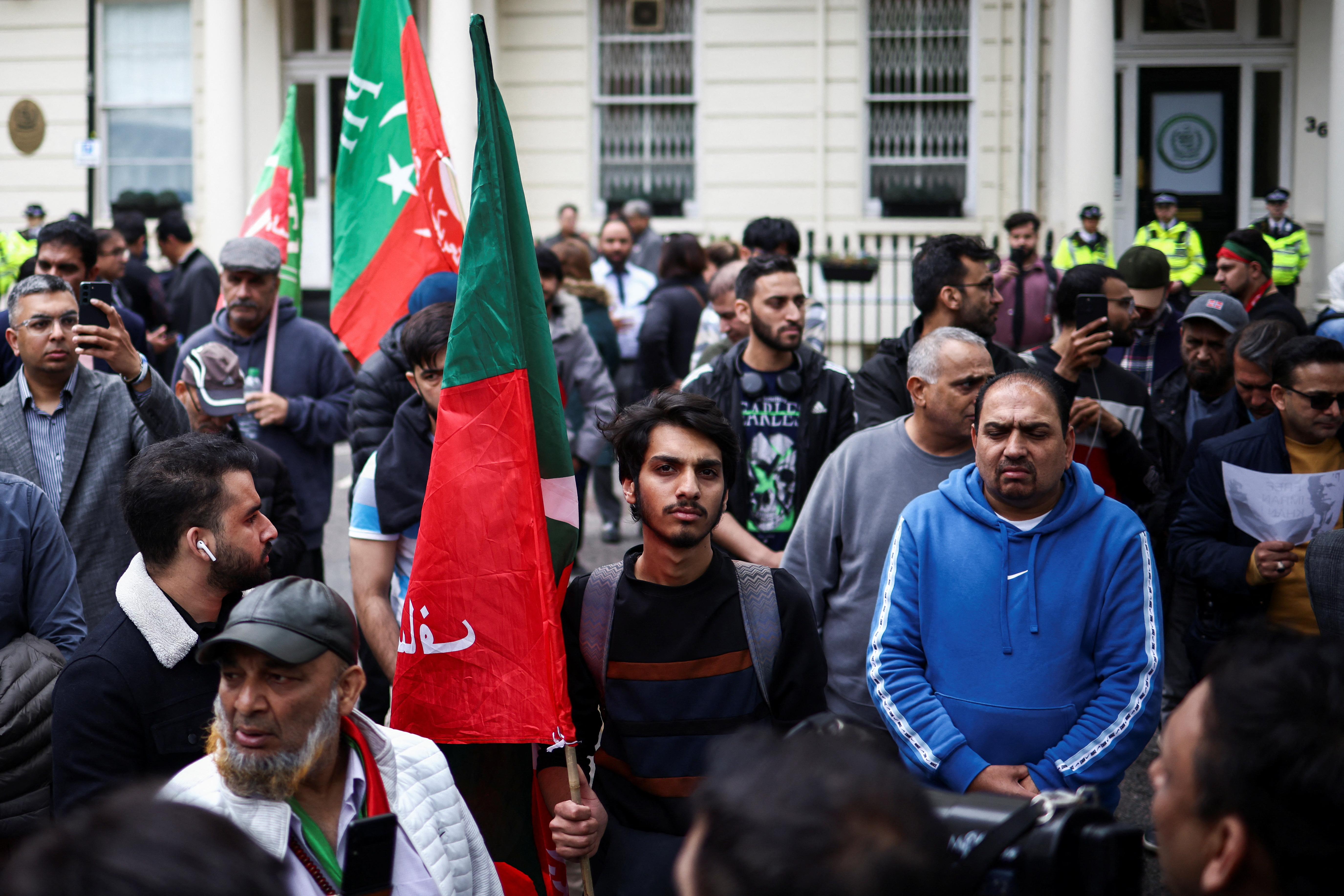 Protest against Pakistan's former Prime Minister Imran Khan's arrest in Pakistan, in London