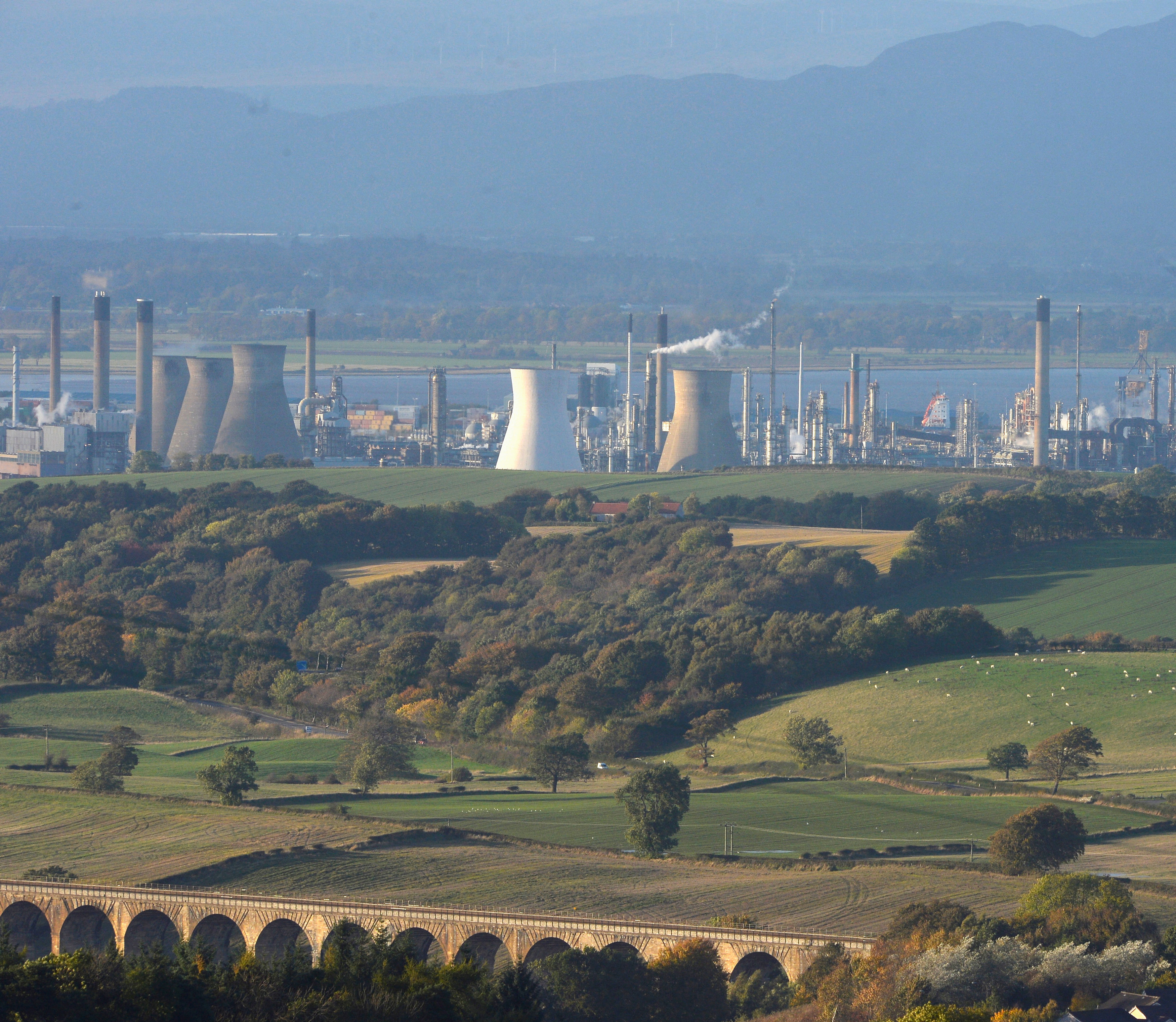 A general view of the Grangemouth refinery in east Scotland