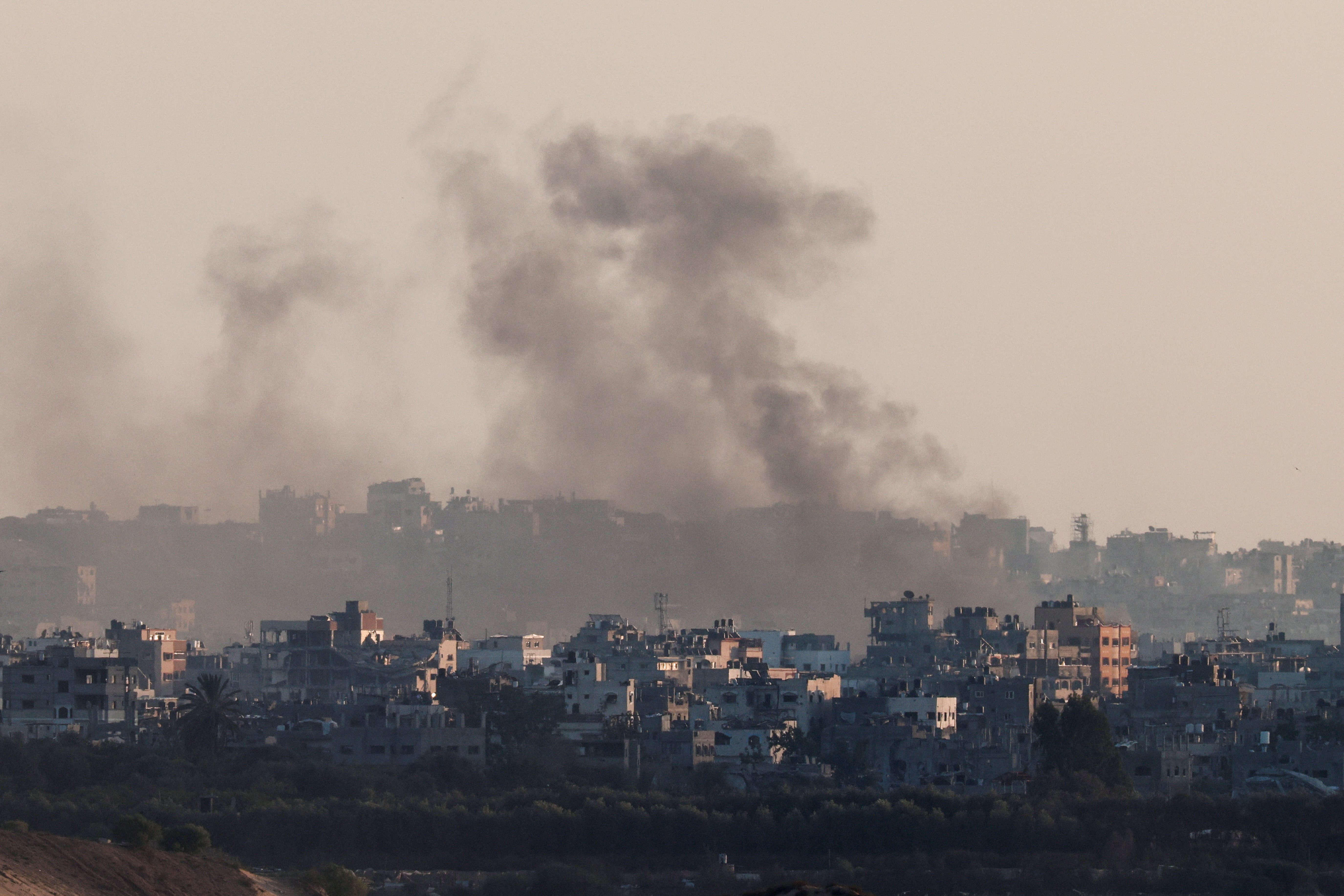 Smoke rises in northern Gaza