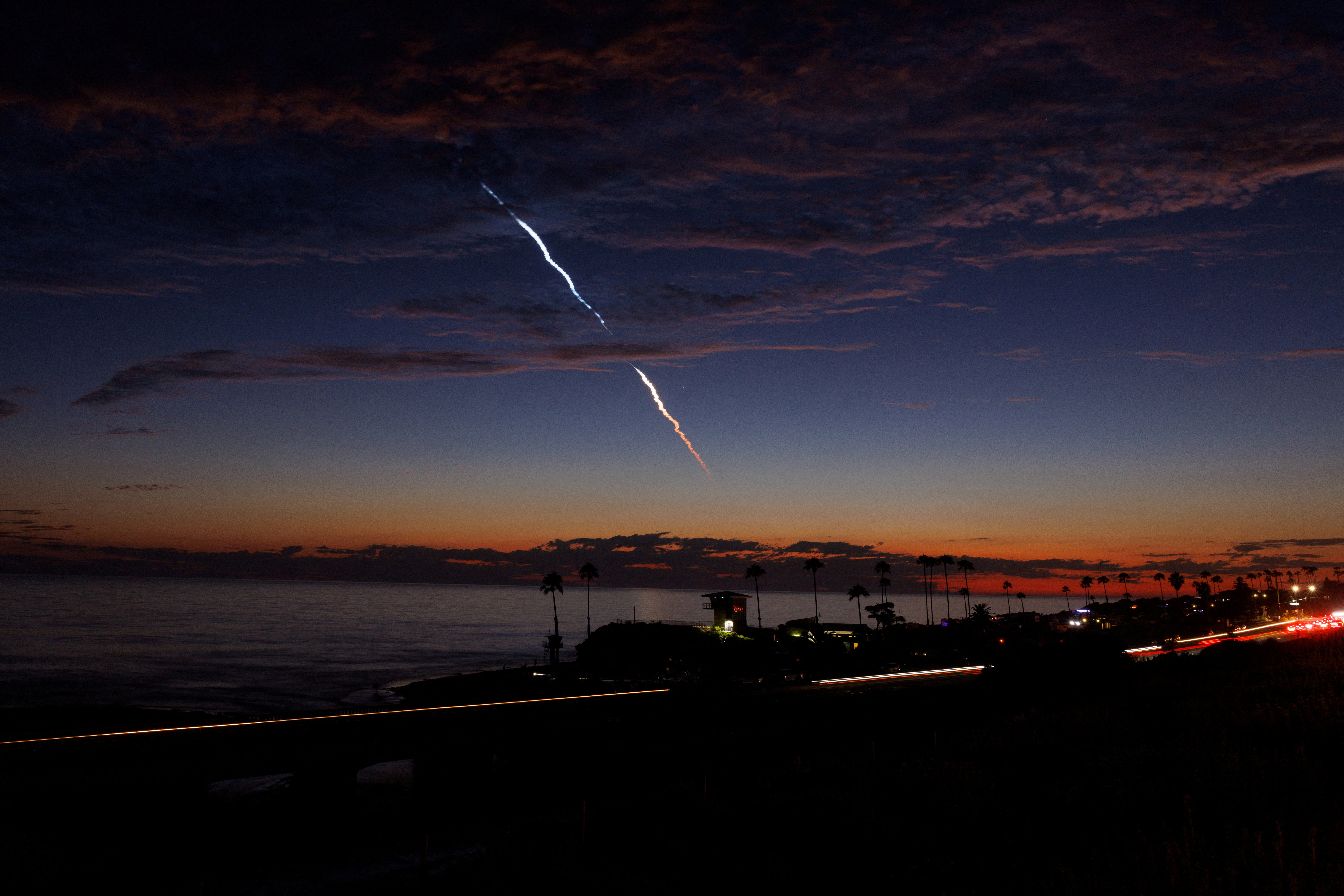 SpaceX twilight launch from California