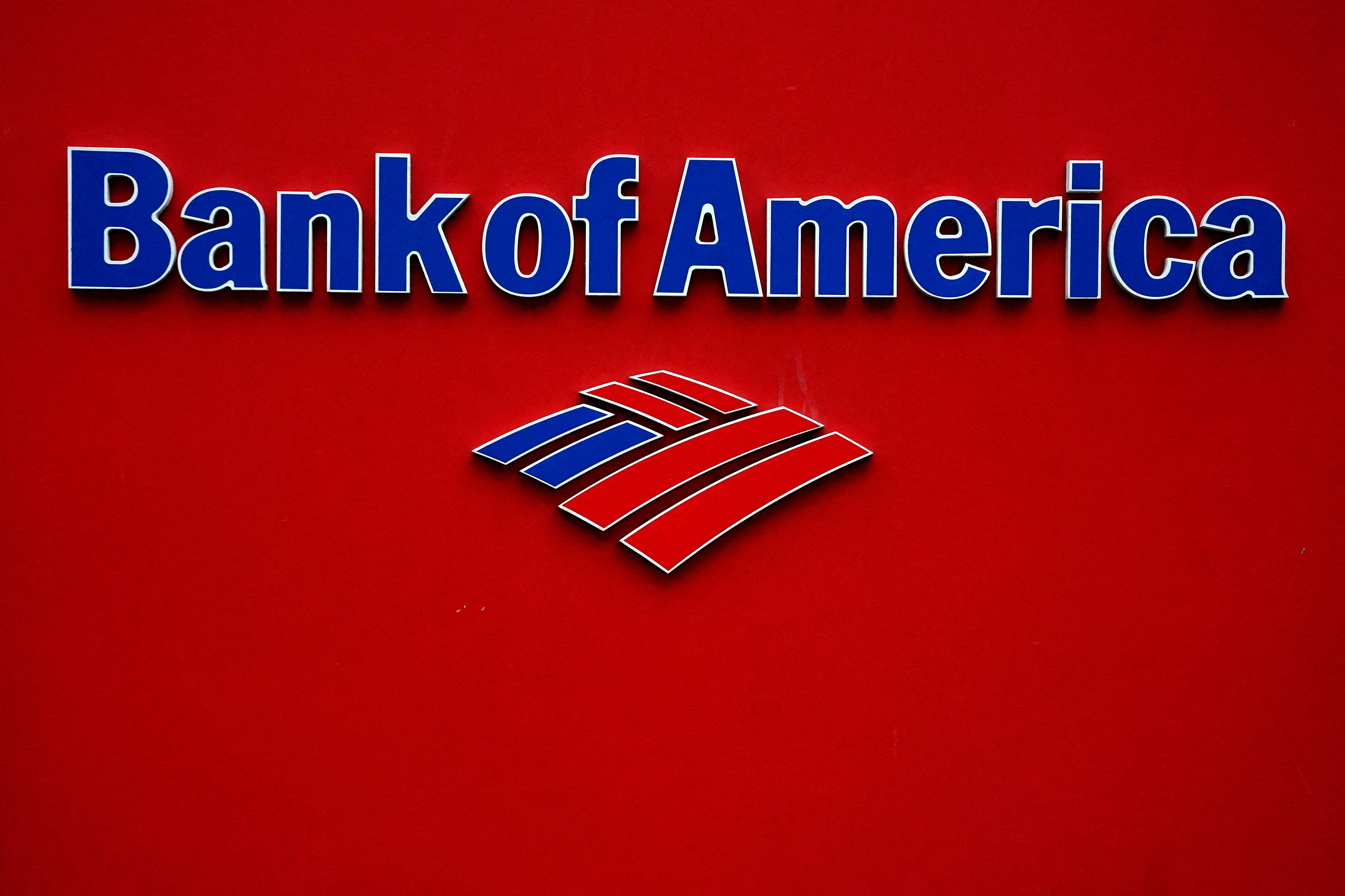 A Bank of America logo is pictured in the Manhattan borough of New York City, U.S.