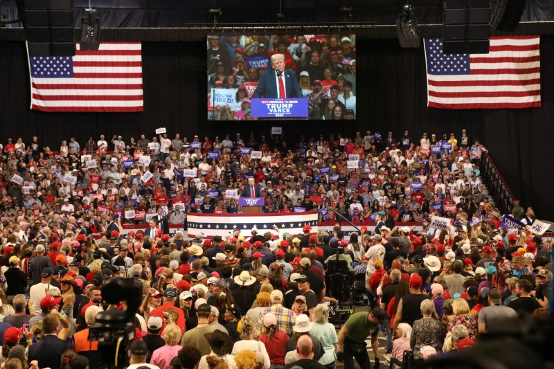 Republican presidential nominee and former U.S. President Trump holds a campaign rally, in Bozeman