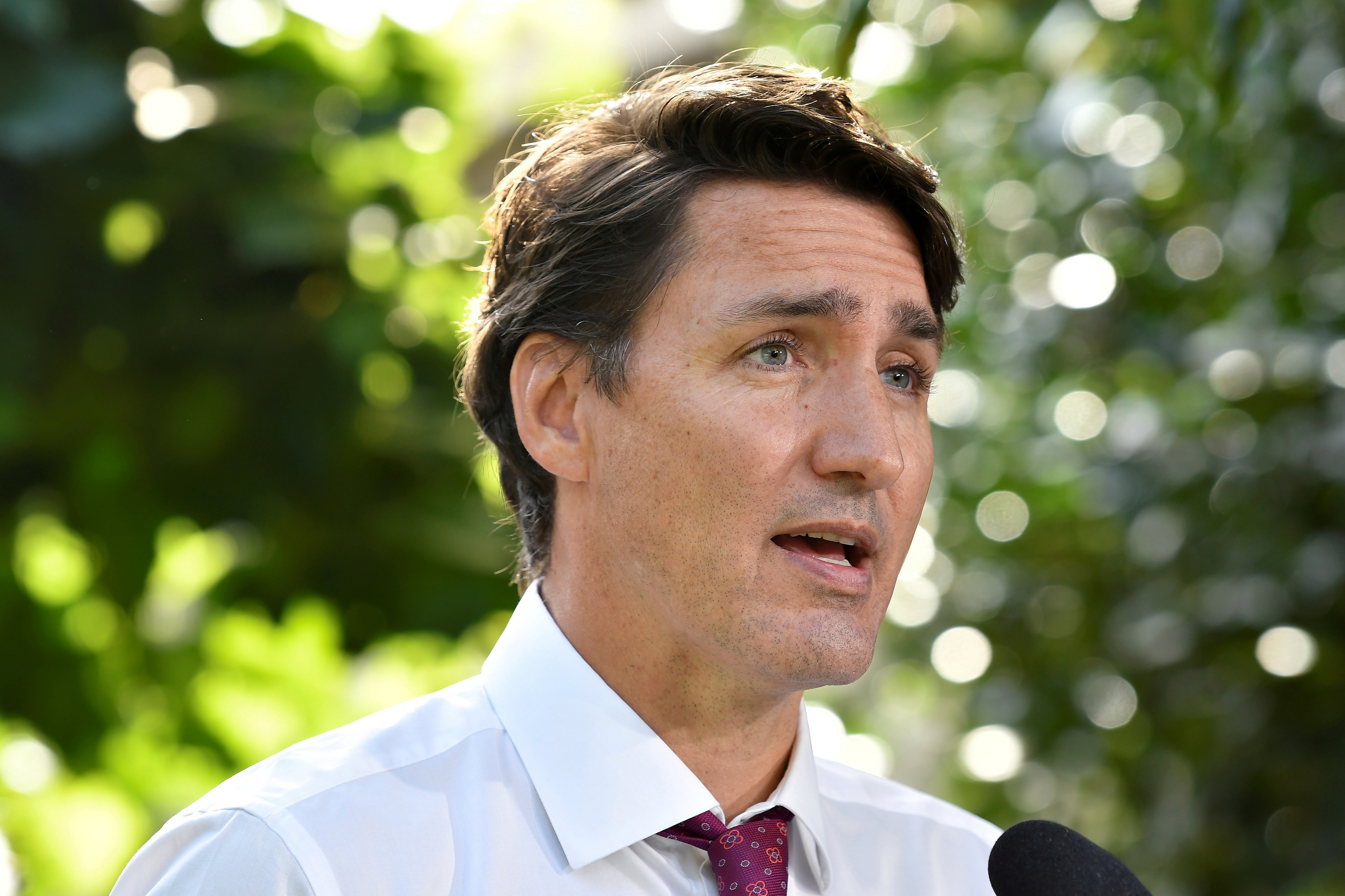 Canada's PM Trudeau holds a news conference, in Surrey, British Columbia