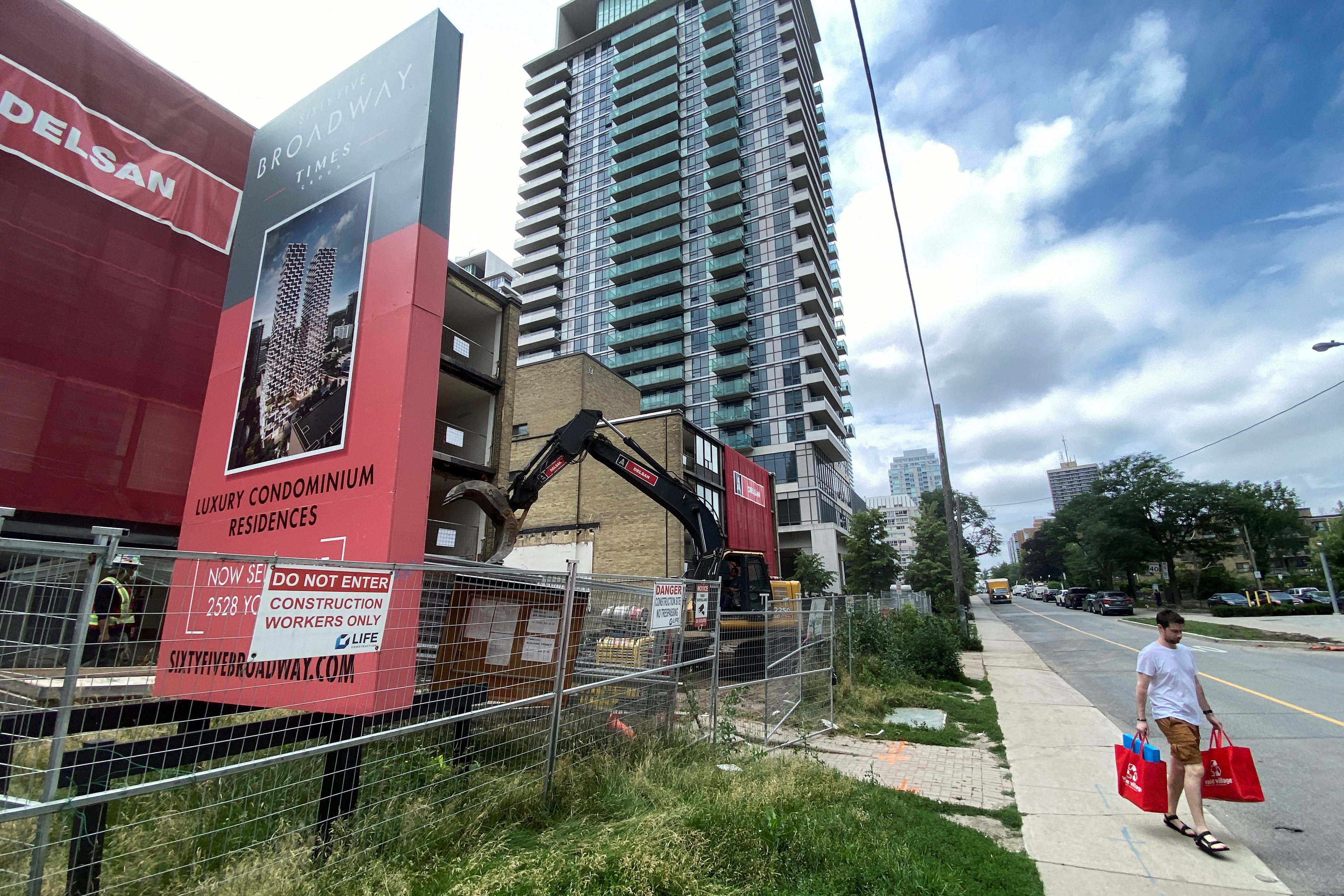 Apartment blocks of affordable housing are demolished to make way for luxury condominiums in midtown Toronto
