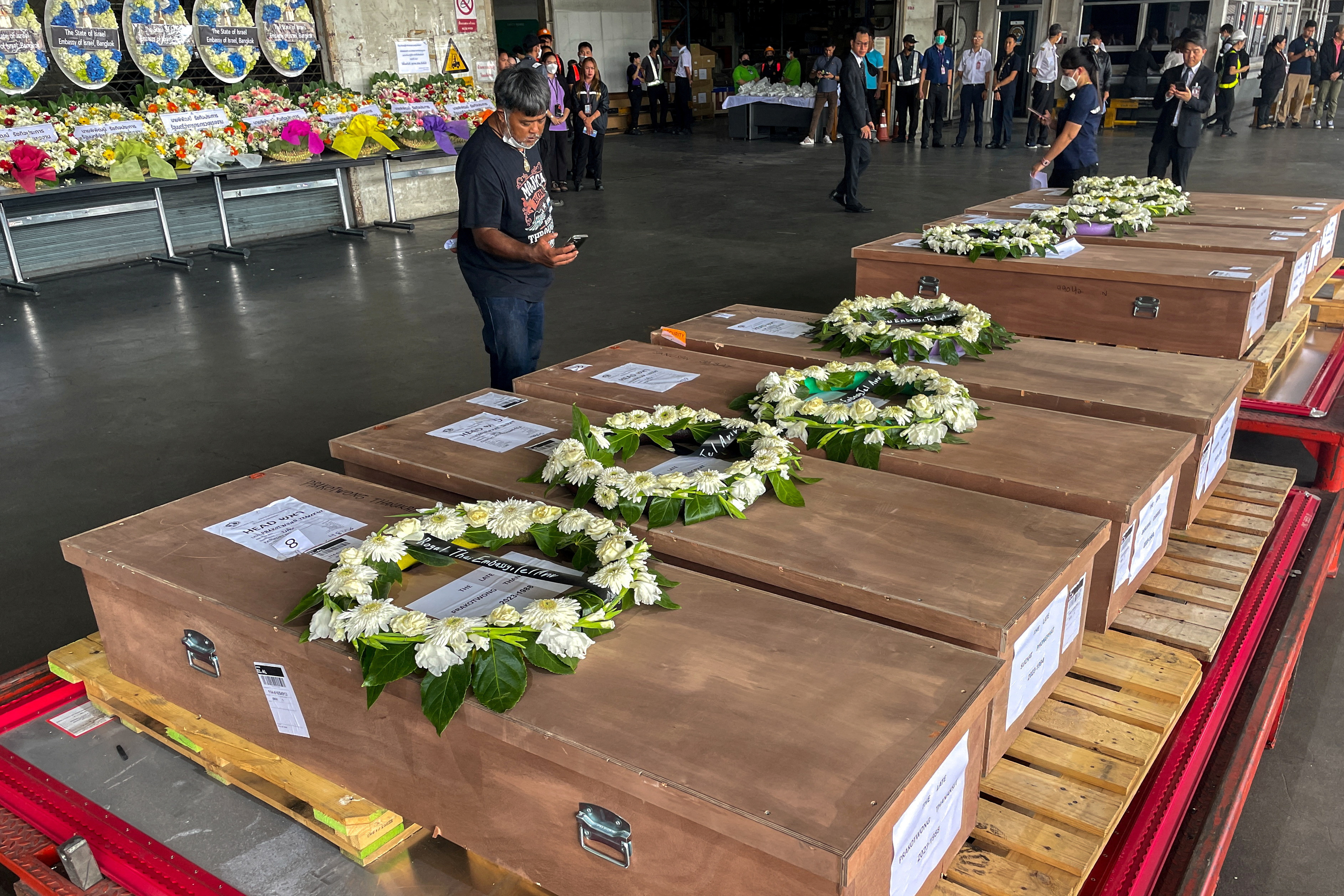 Bodies of Thai workers killed in Israel, arrive in Bangkok