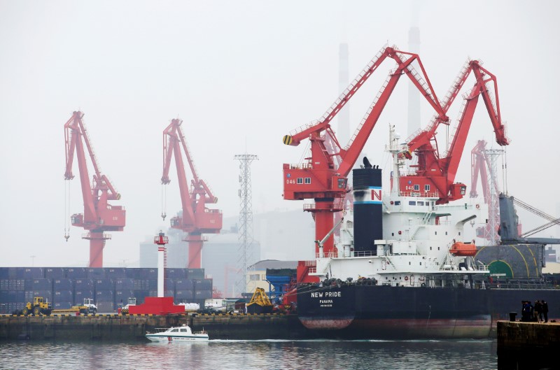 A crude oil tanker is seen at Qingdao Port, Shandong province, China