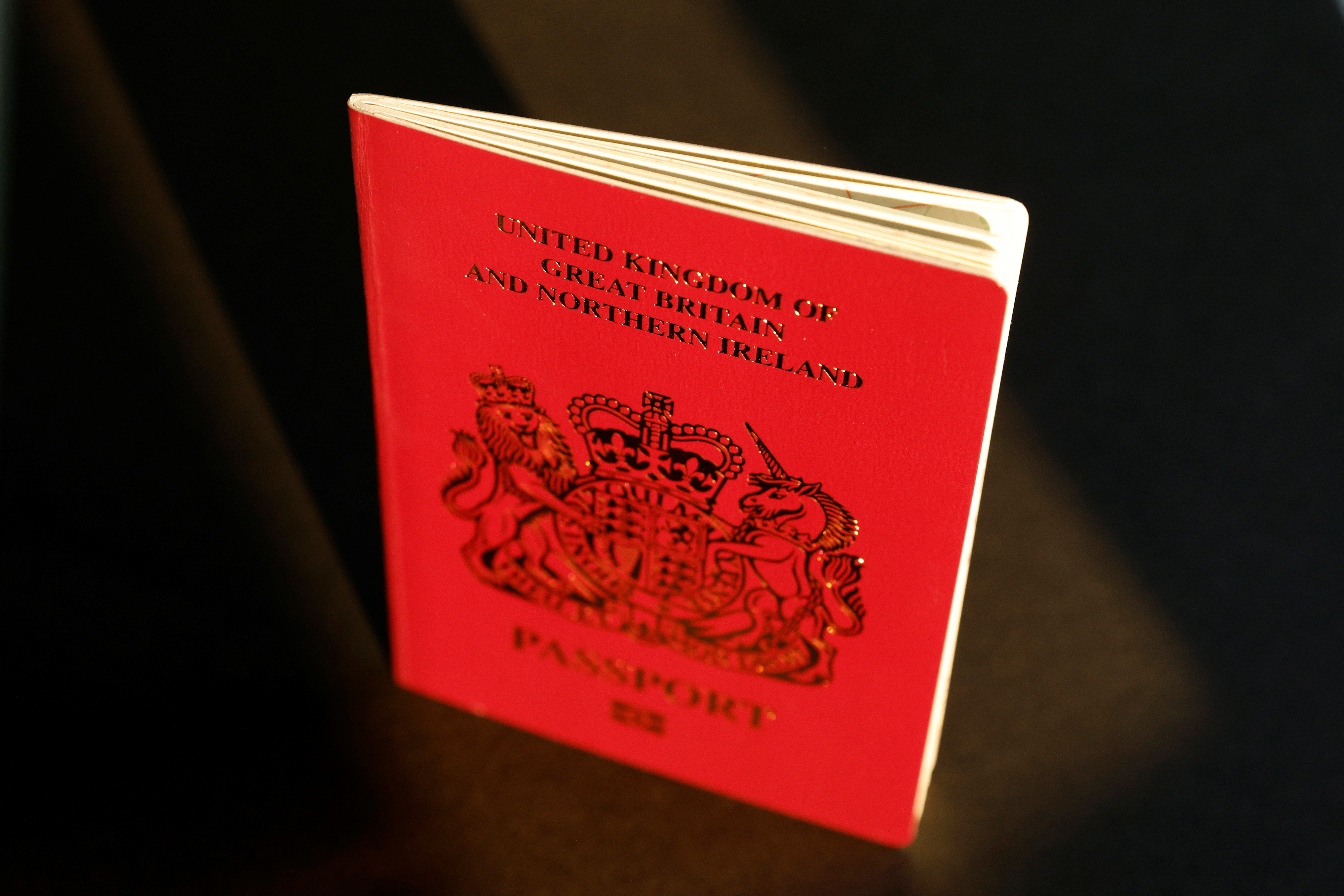 A British National Overseas passport is pictured in Hong Kong