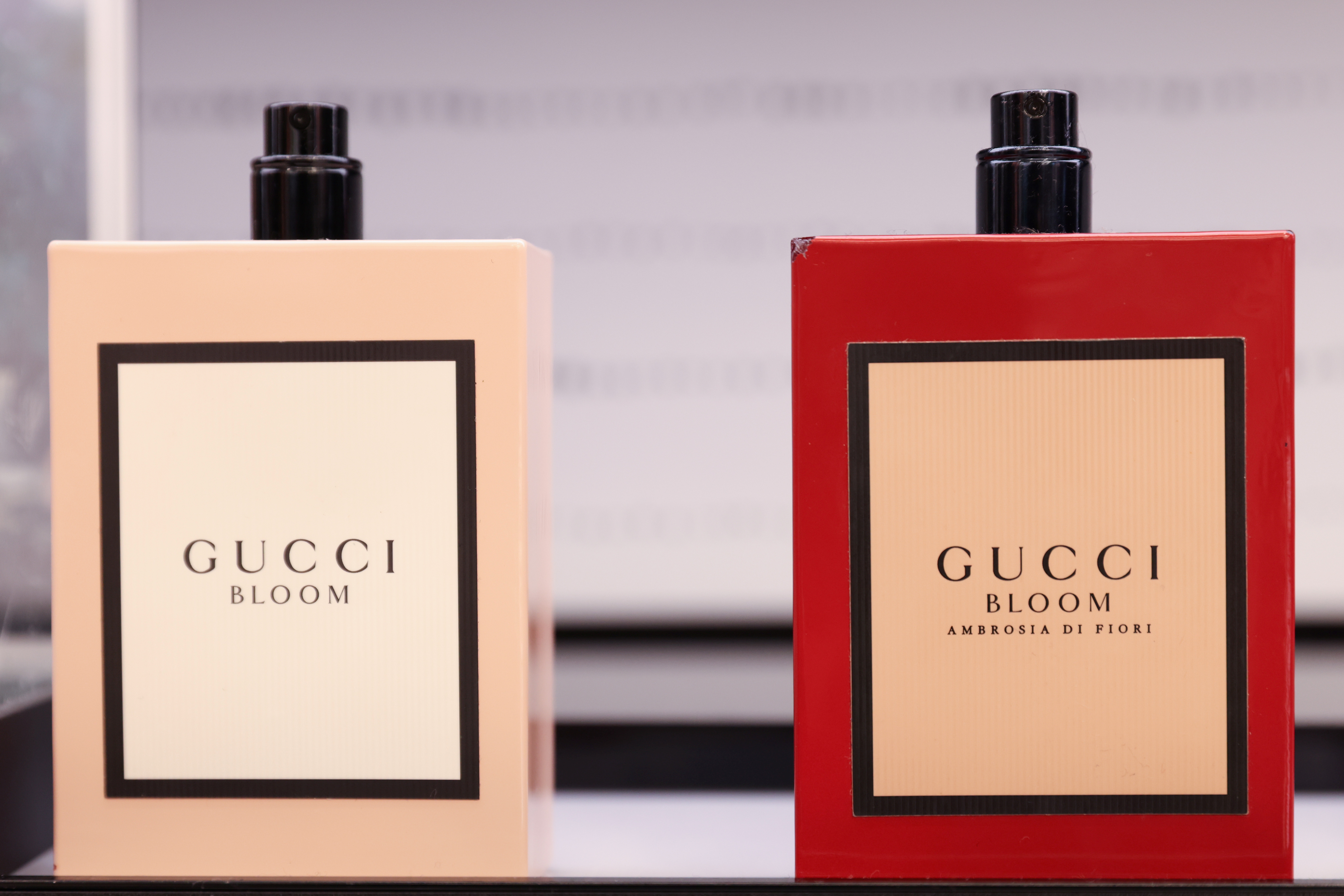 Gucci fragrances, owned by Coty Inc., are seen for sale in Manhattan, New York City