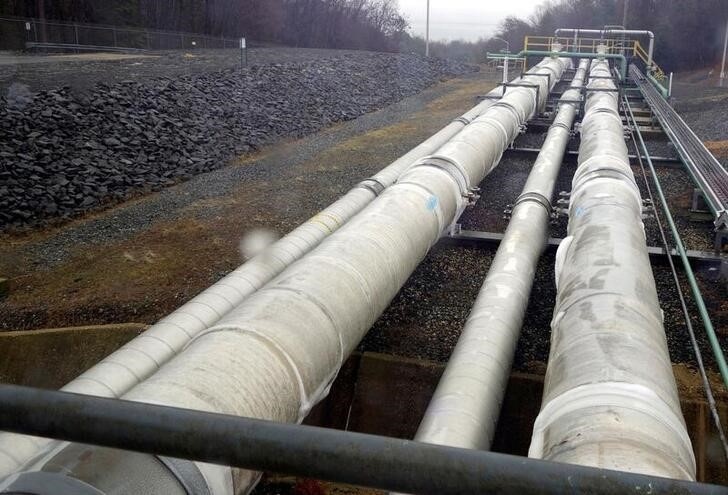 Pipes are seen at Dominion's Cove Point LNG plant on Maryland's Chesapeake Bay