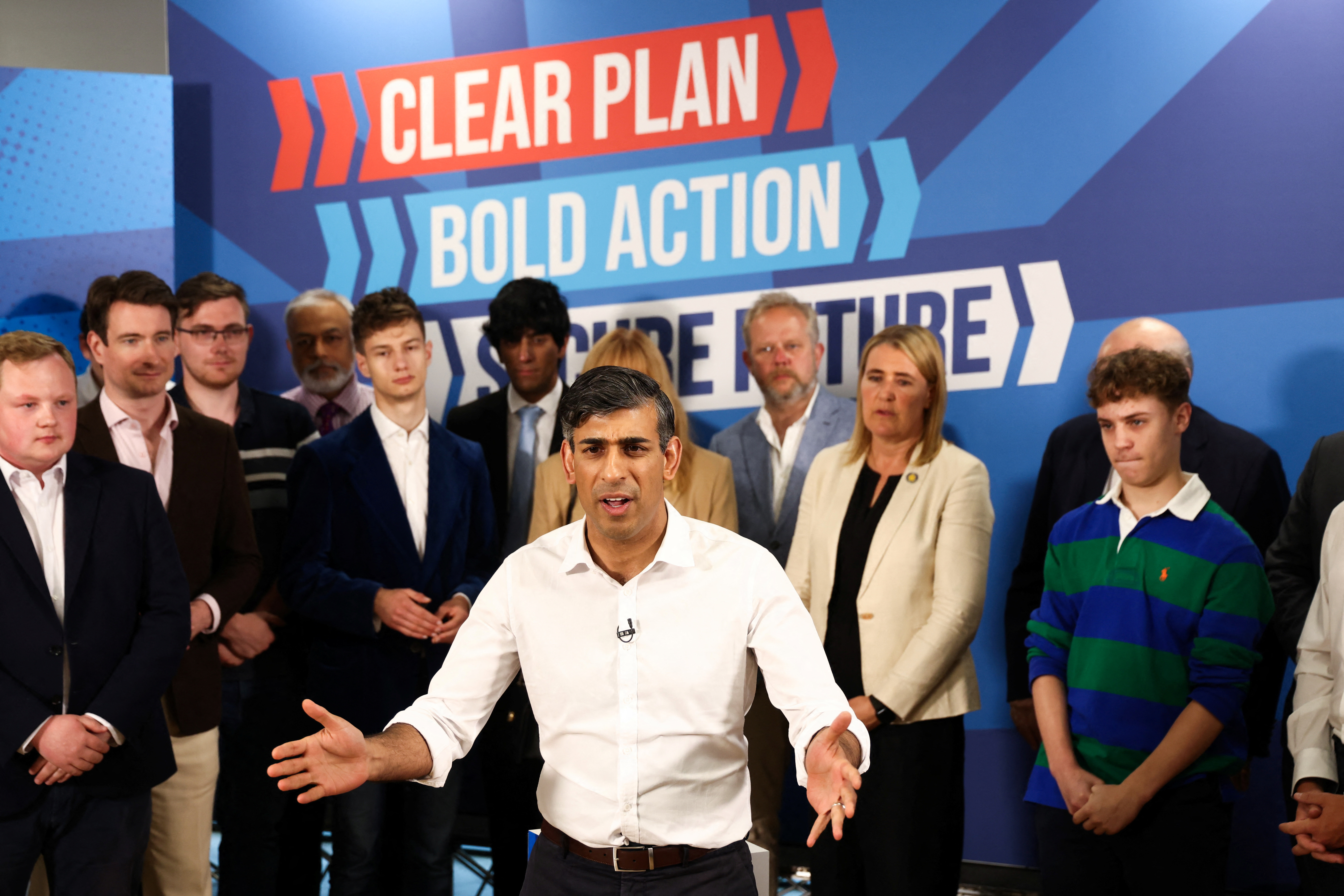 Rishi Sunak speaks at Conservative General election campaign event