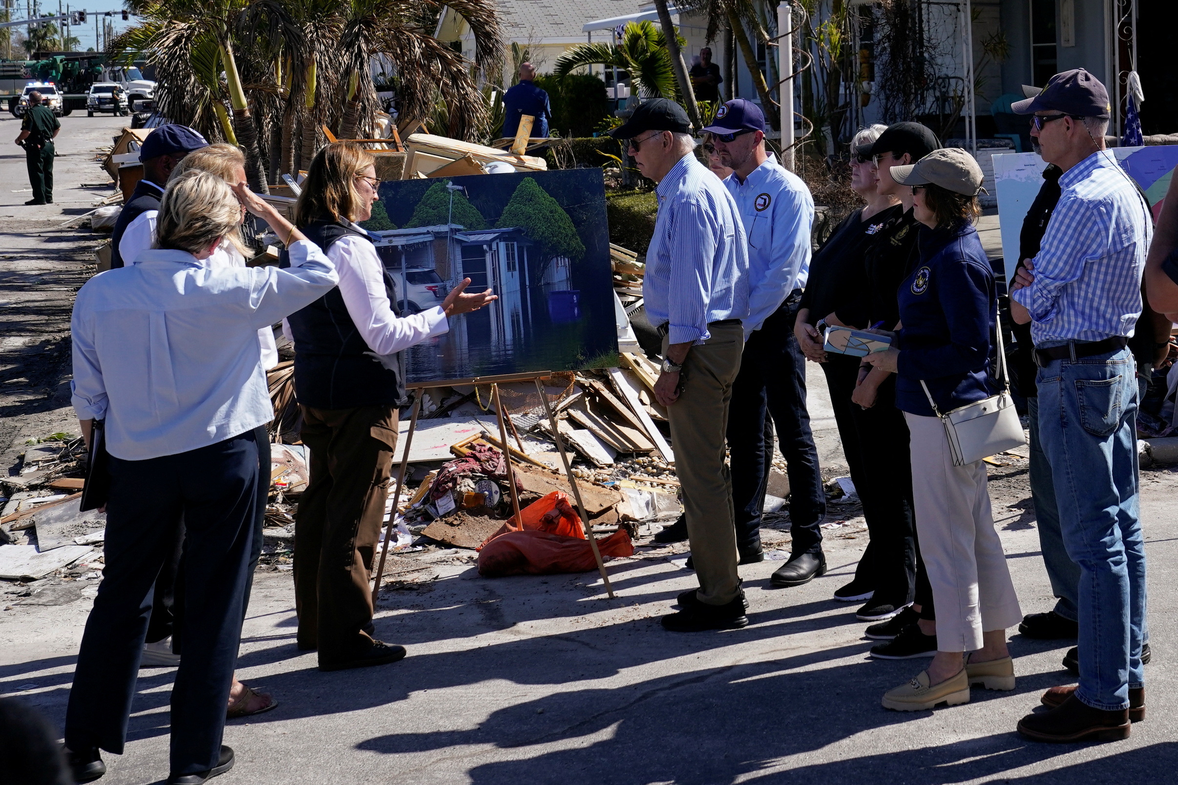 Hurricane Milton Biden tours Florida's stormhit streets as debris