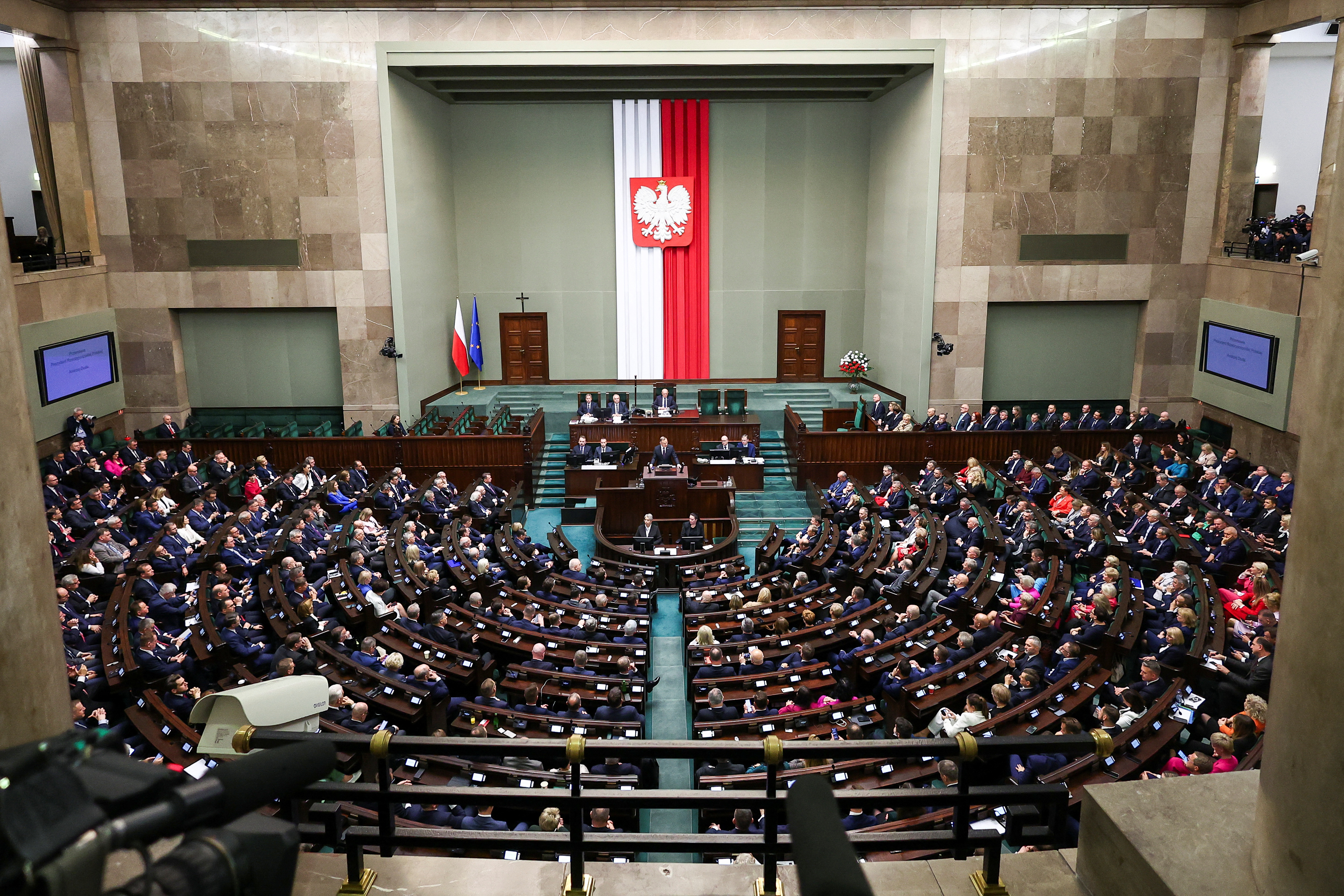 First session of the newly elected Polish parliament in Warsaw