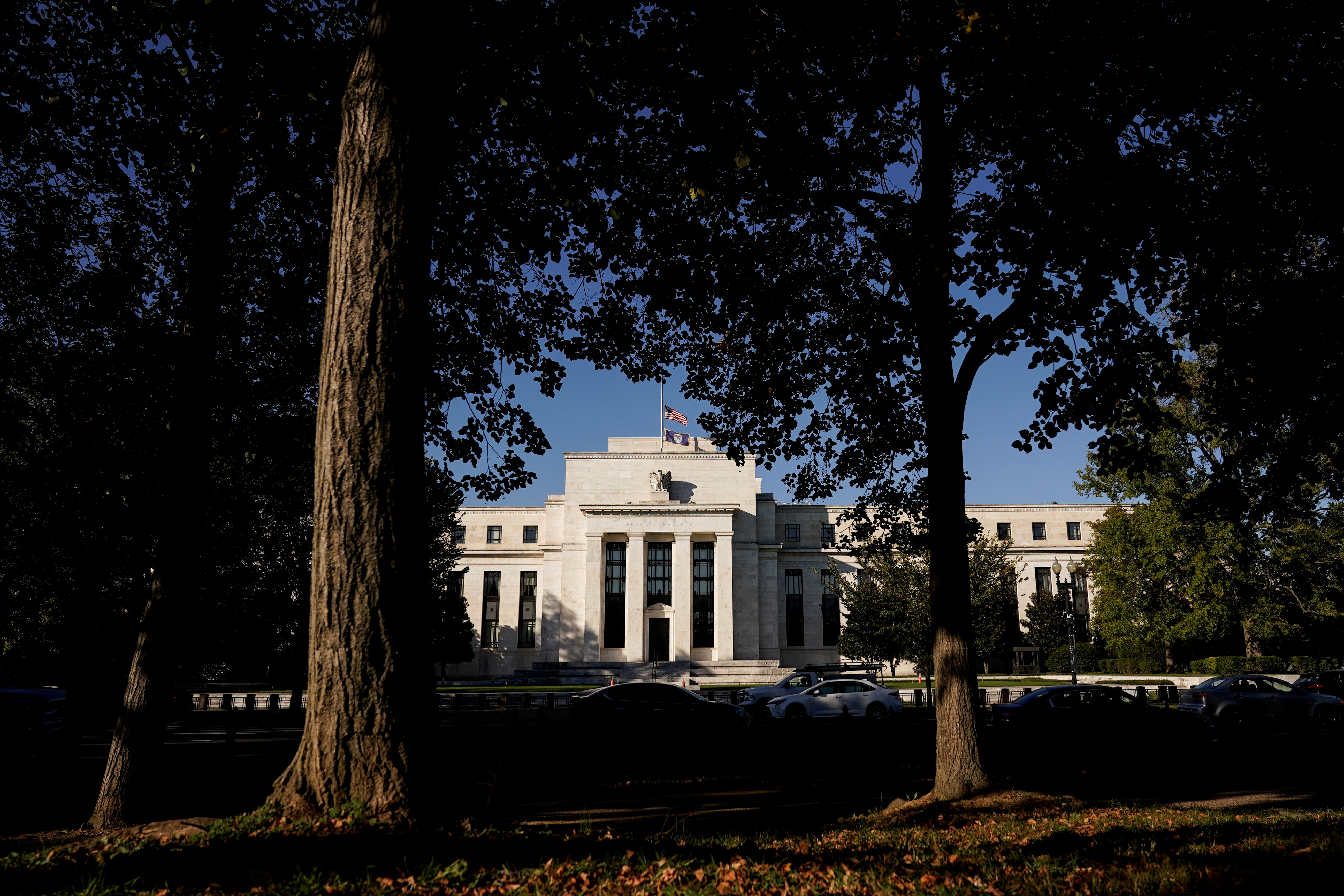 The Federal Reserve building is seen in Washington, U.S., October 20, 2021. REUTERS/Joshua Roberts