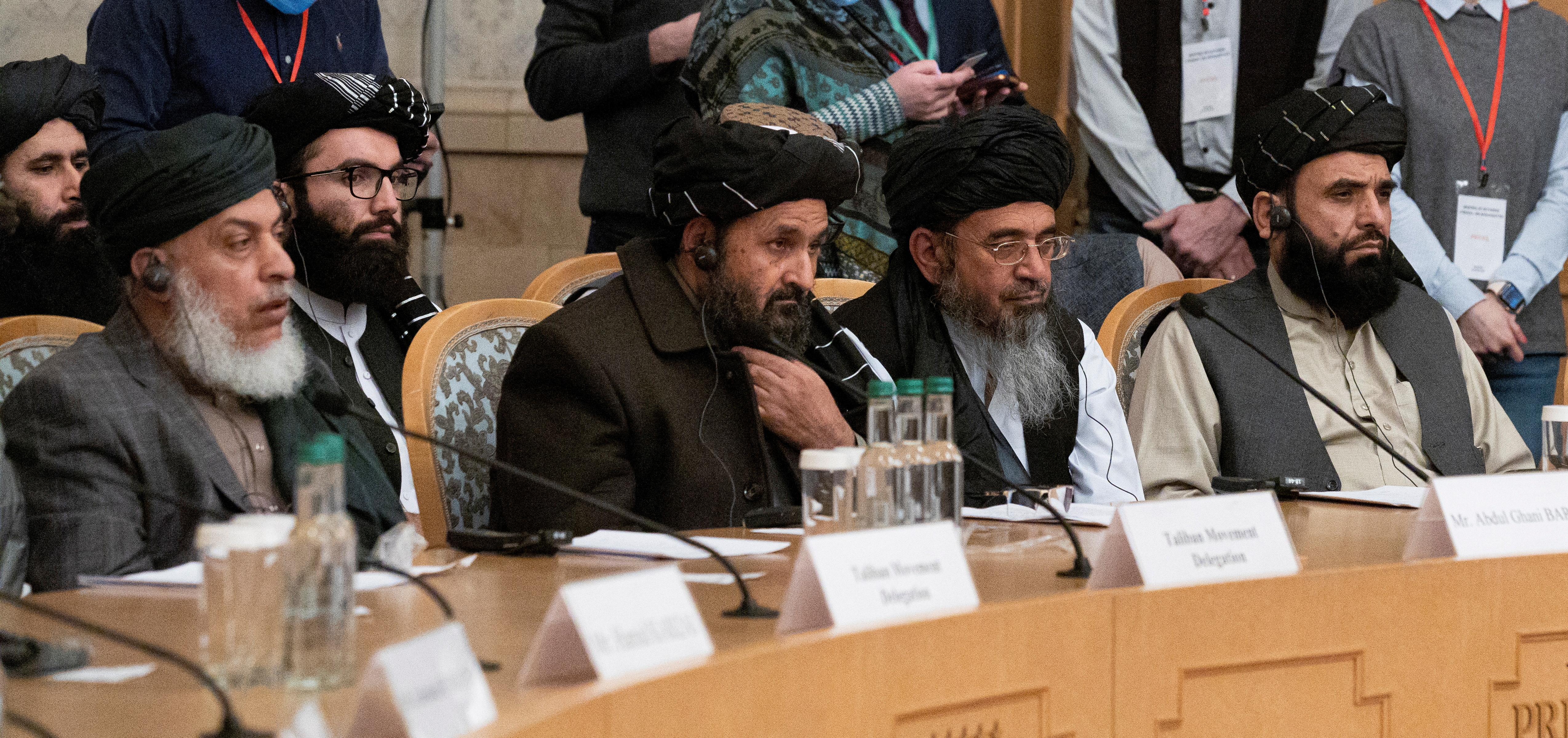 Taliban's negotiator Mullah Abdul Ghani Baradar attends the Afghan peace conference in Moscow