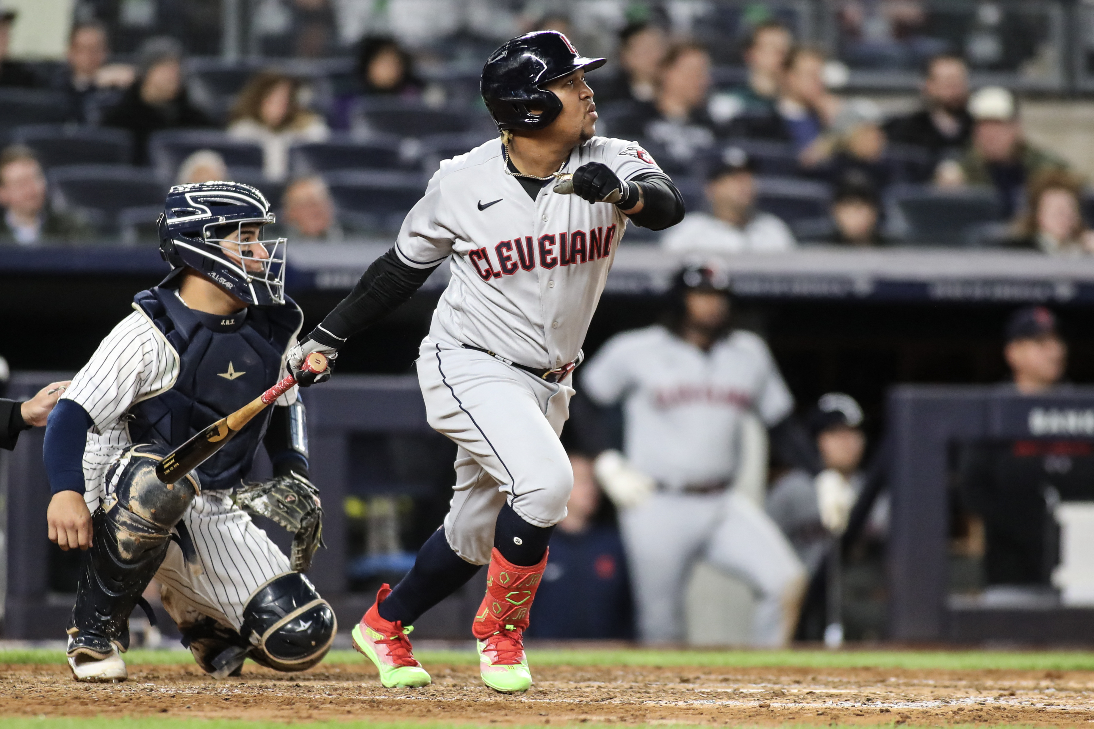 Guardians' Josh Naylor taunts Gerrit Cole after home run